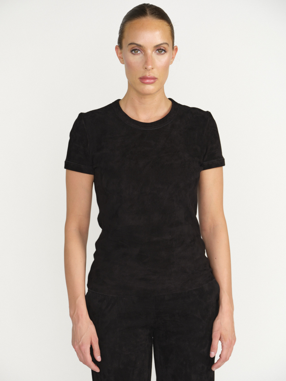 Stouls Stouls 05 - Leather T-Shirt with round neck black M