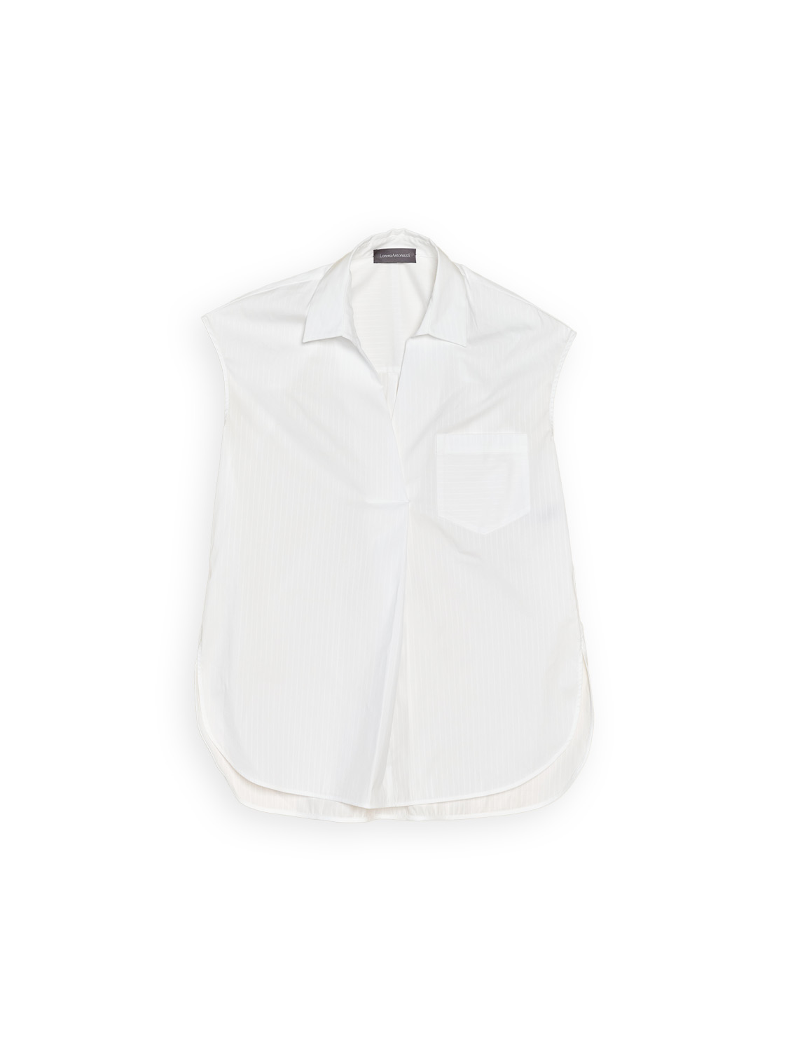 Lorena Antoniazzi Armless blouse with breast pocket   white 38