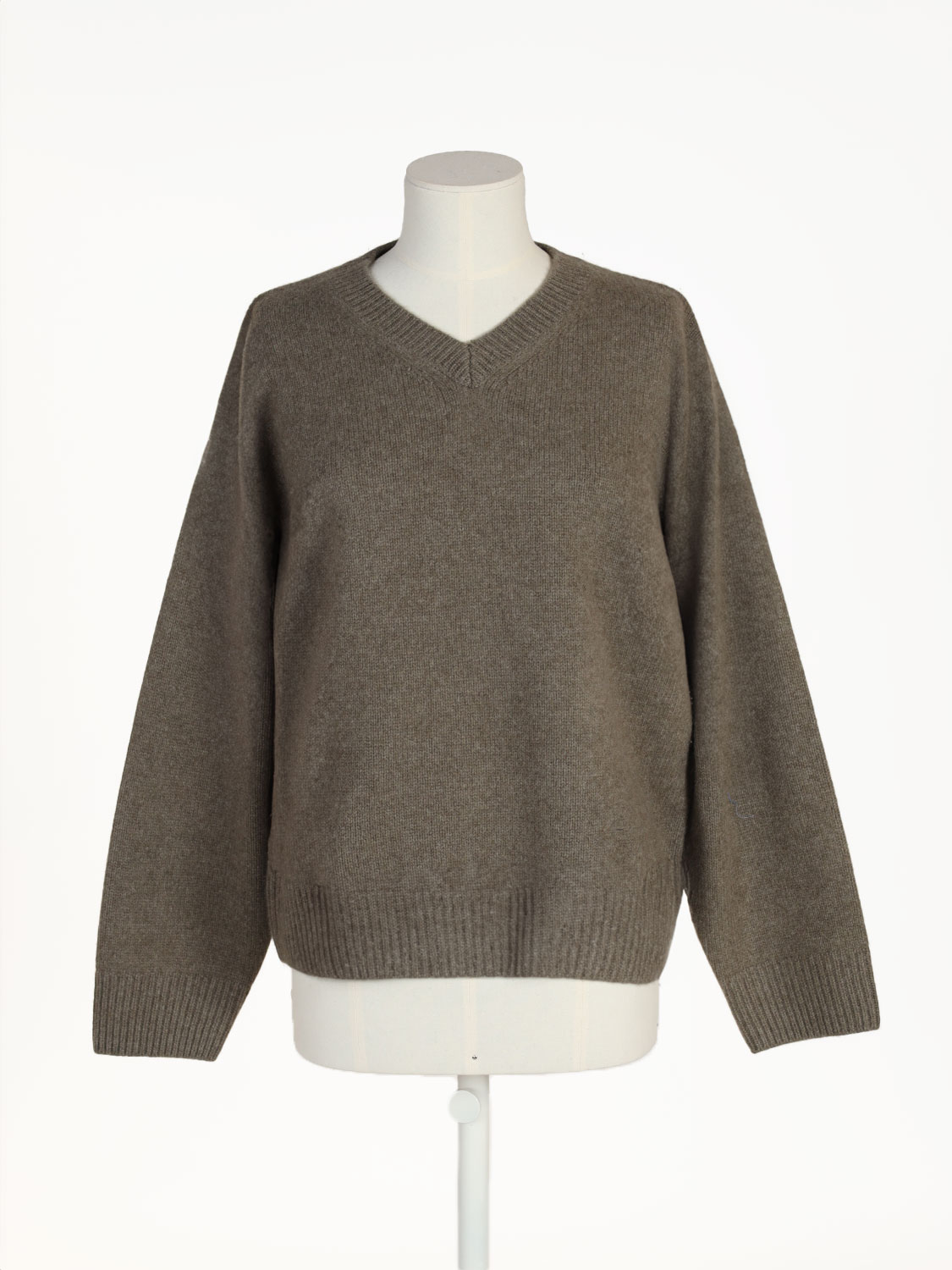 Knitted sweater with V-neck