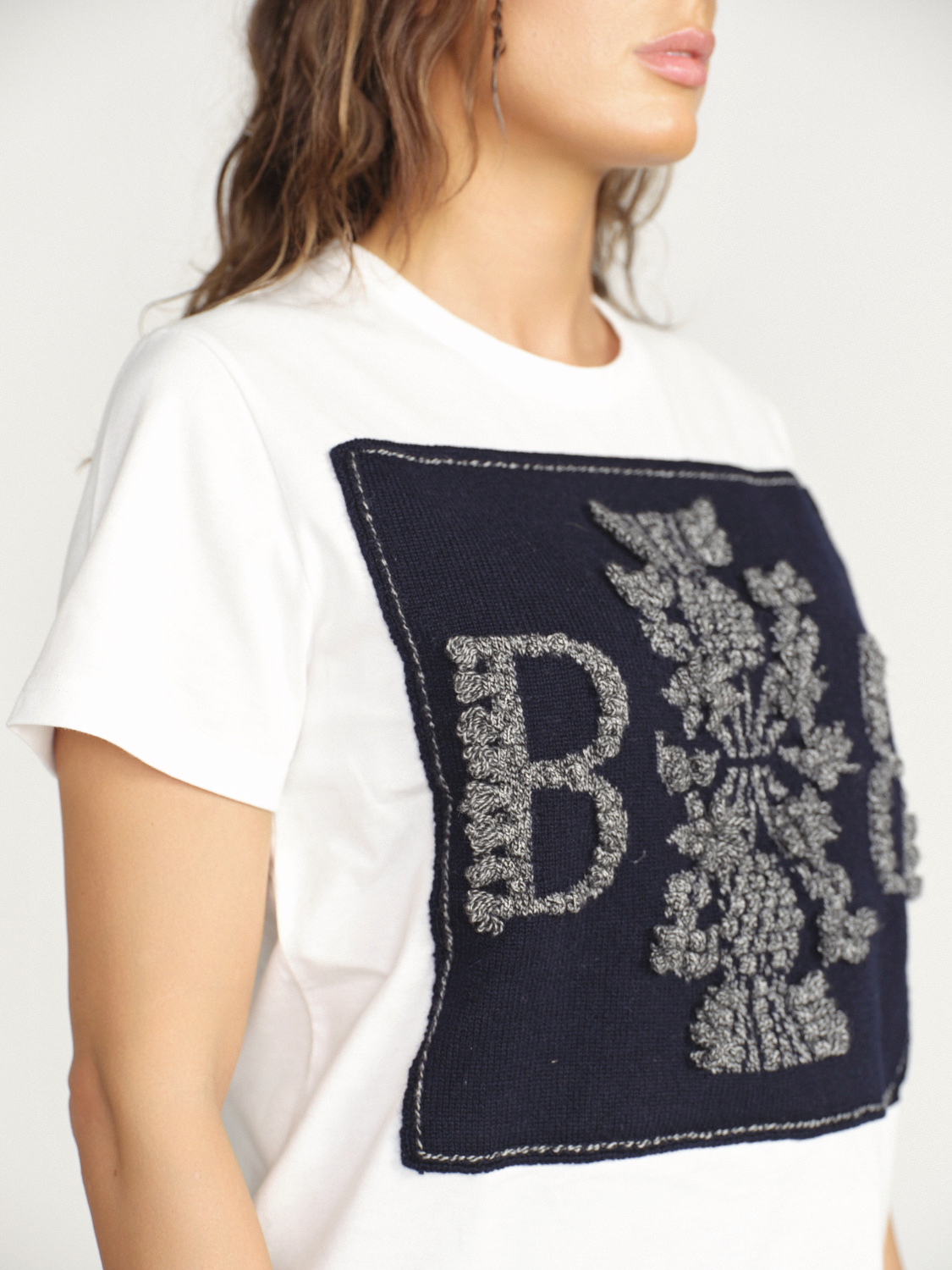 Barrie Maglietta con patch in cashmere con logo - Camicia con patch in cashmere con logo navy XS