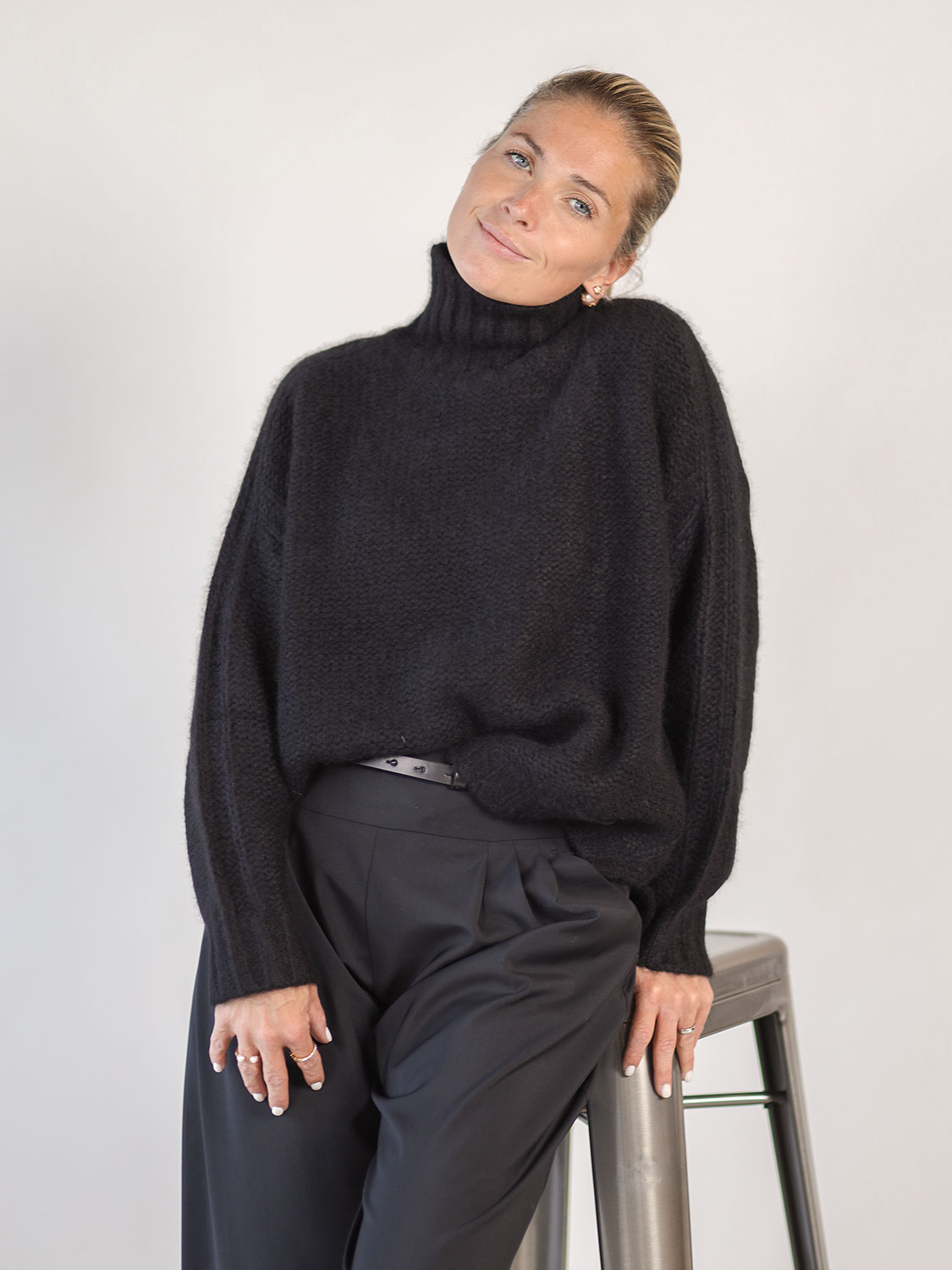 Avant Toi Rollkragenpullover aus Woll-Cashmere-Mix  schwarz M