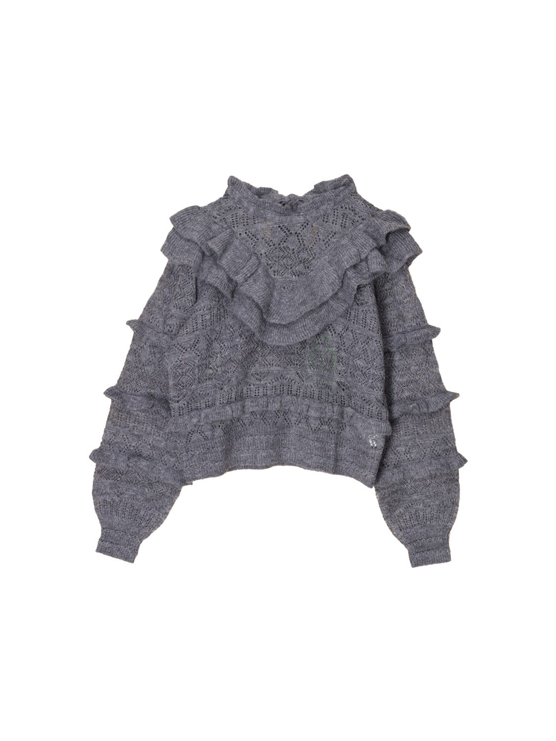Farm Rio Ruffles Knit – sweater with ruffles  grey XS