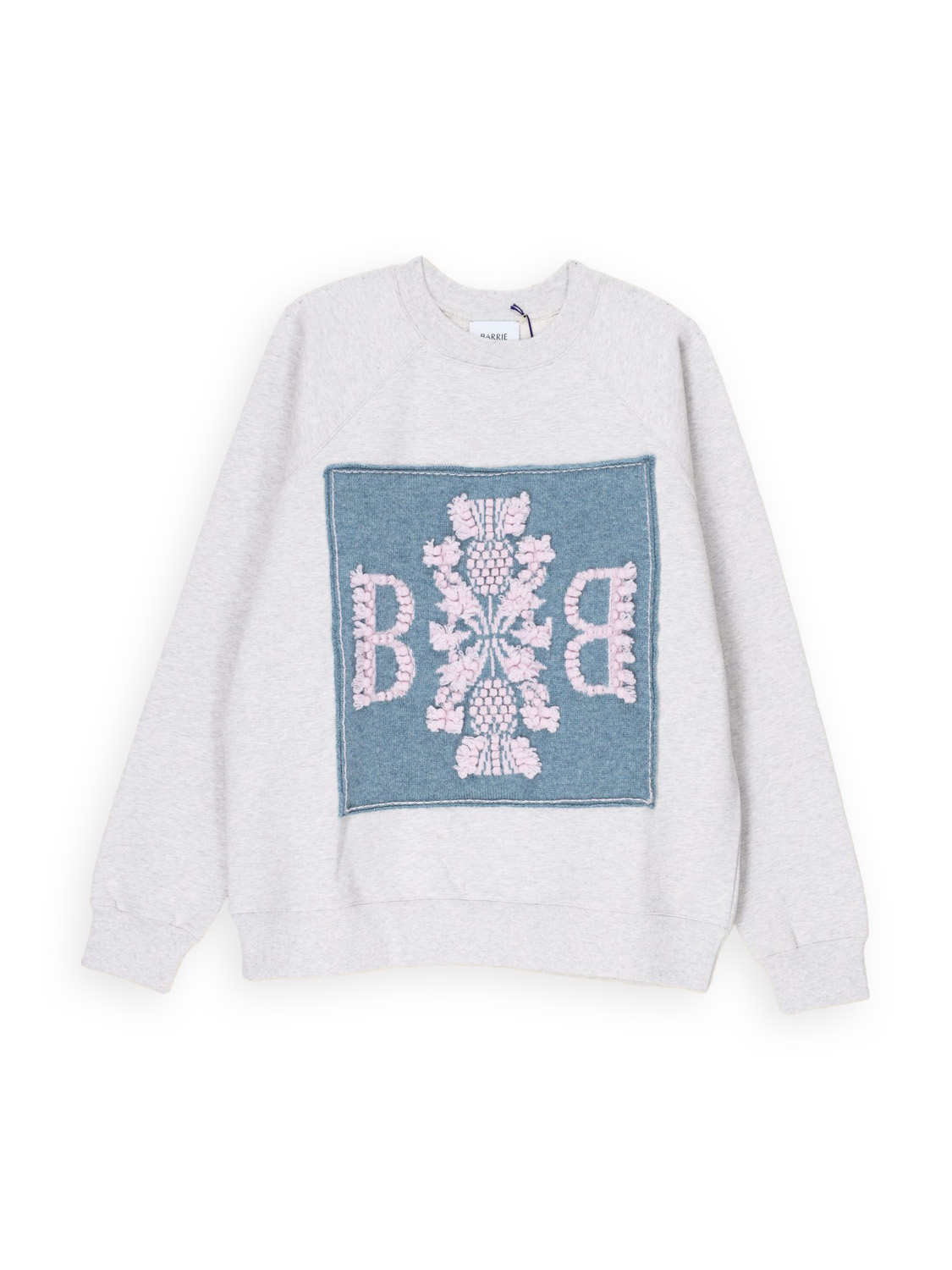 Barrie Thistle Logo Sweat - Cotton sweater with cashmere application  petrol S