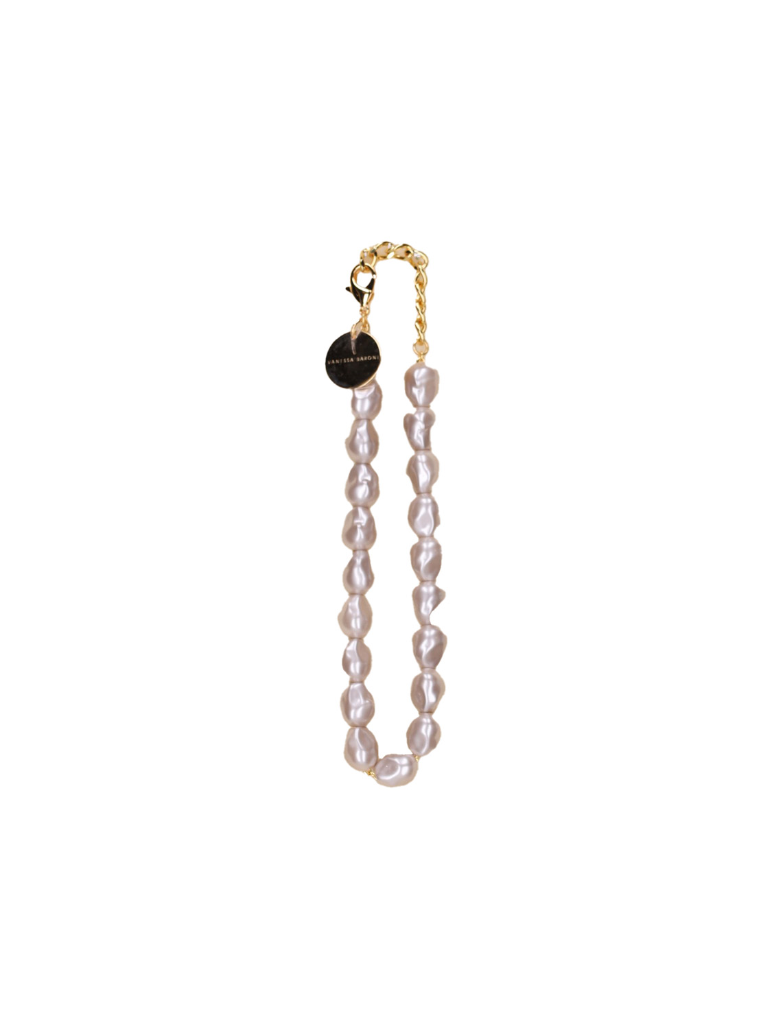 Vanessa Baroni Organic Pearl- Kette mit Anhänger  champagner One Size