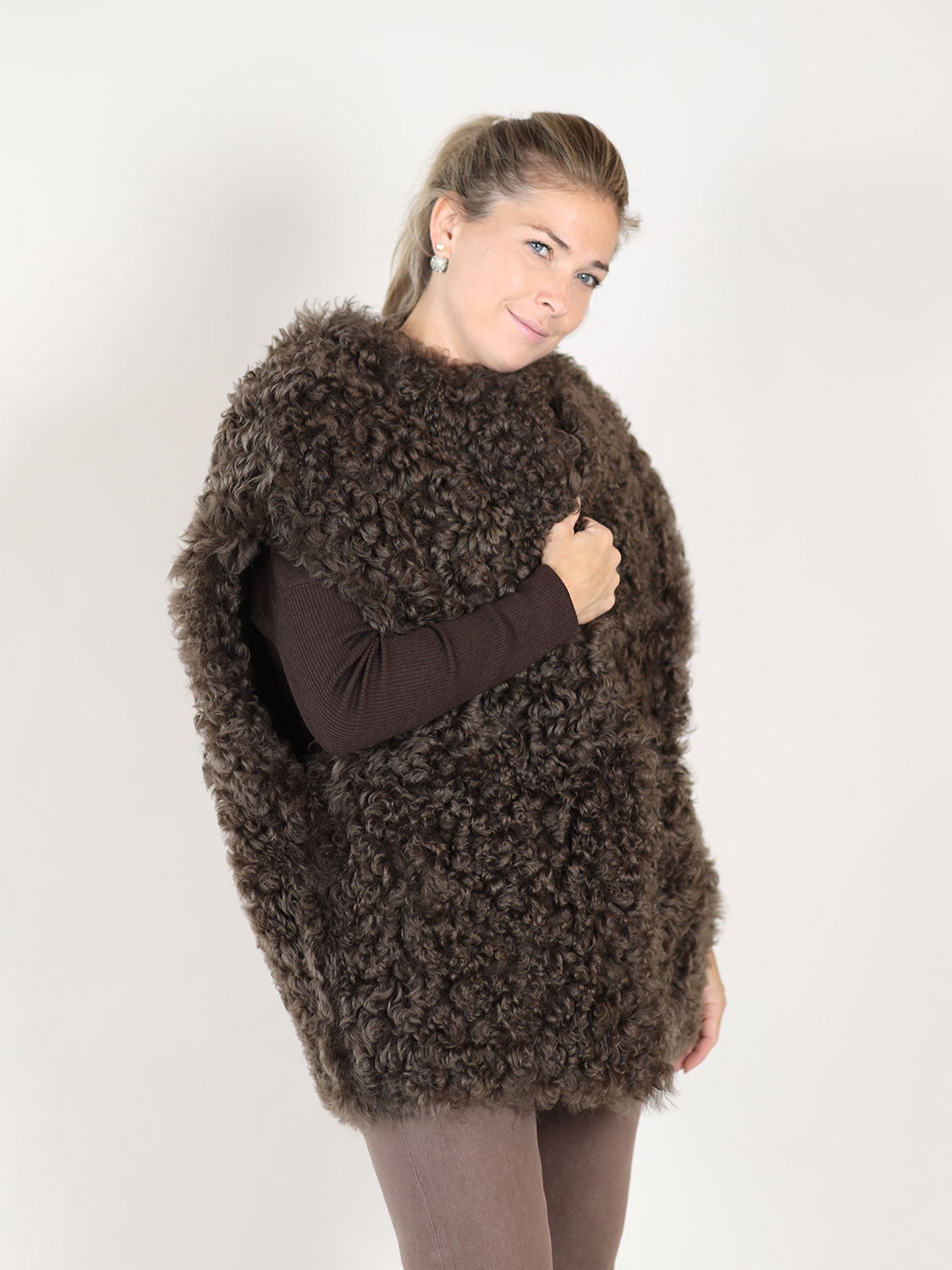 Blancha Tigrados – sheepskin vest brown One Size