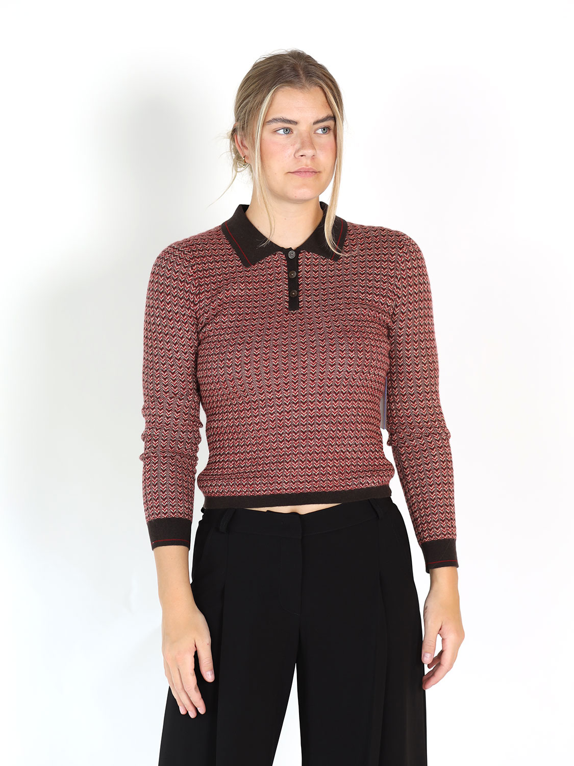 Guest in Residence Long-sleeved polo shirt  red XS