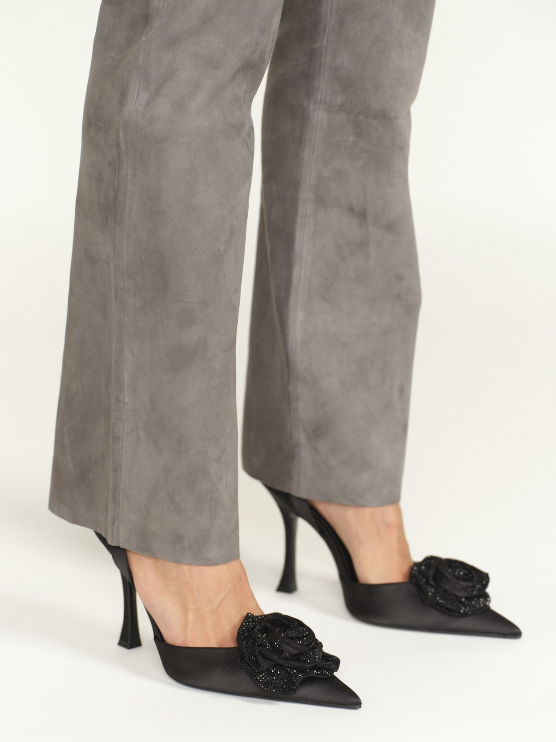 Iris von Arnim Goatskin trousers – Ziegenleder-Hose mit elastischem Bund  braun 34