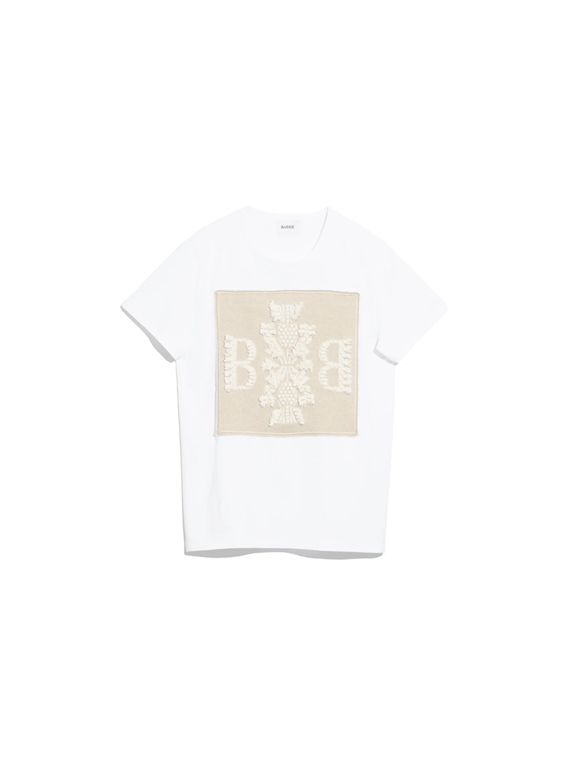 Barrie Cotton-t-shirt with cashmere application  creme S