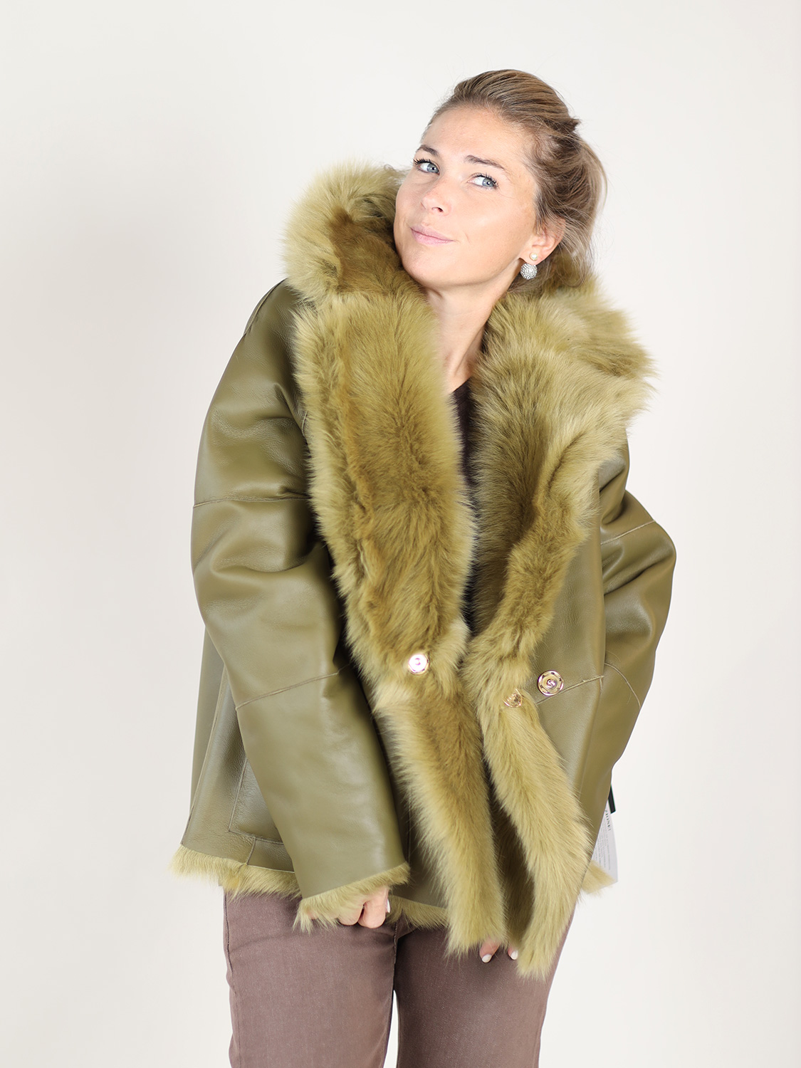 Blancha Toscana – Short fur coat green 34