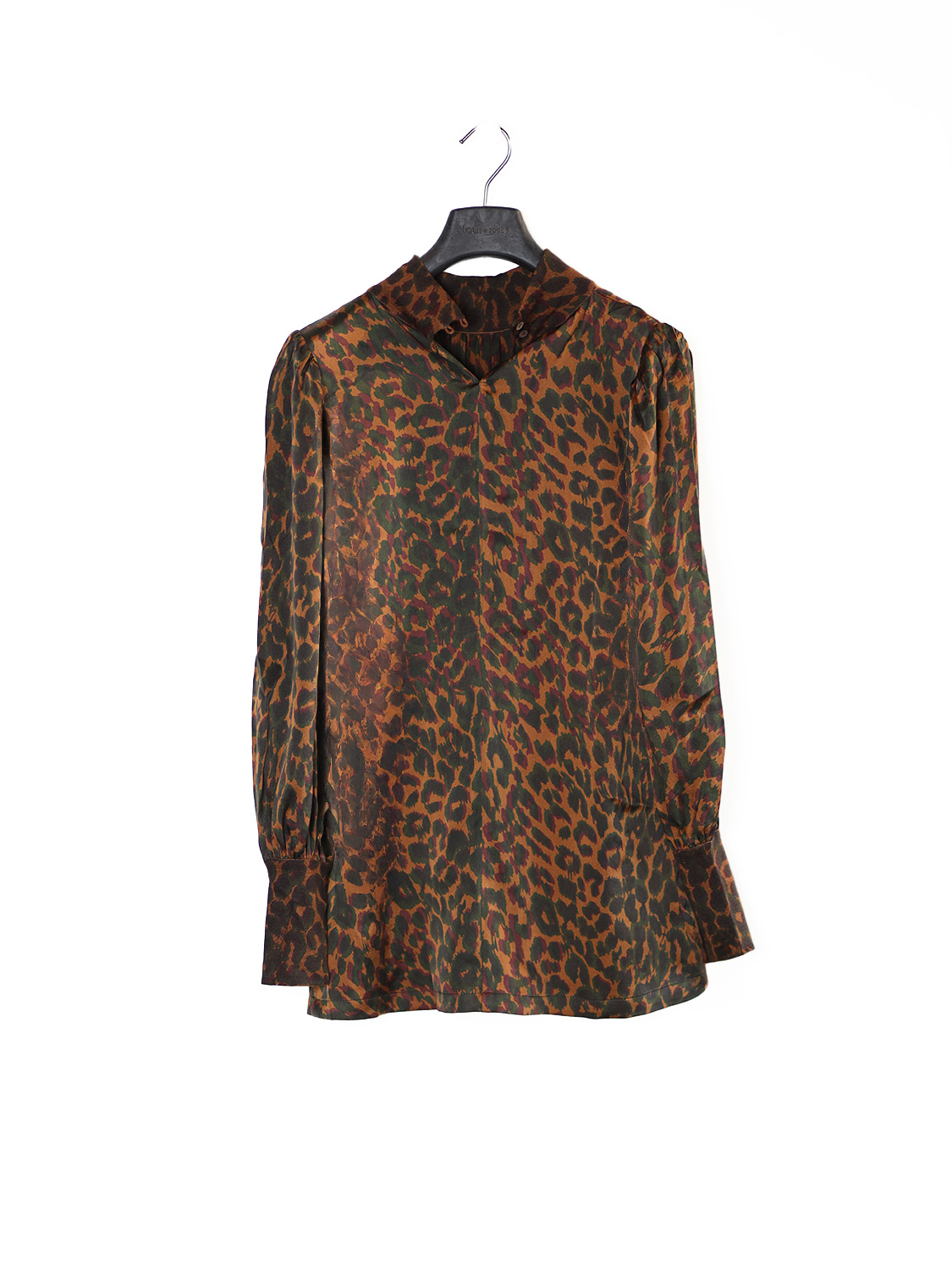 Silk blouse with leopard print
