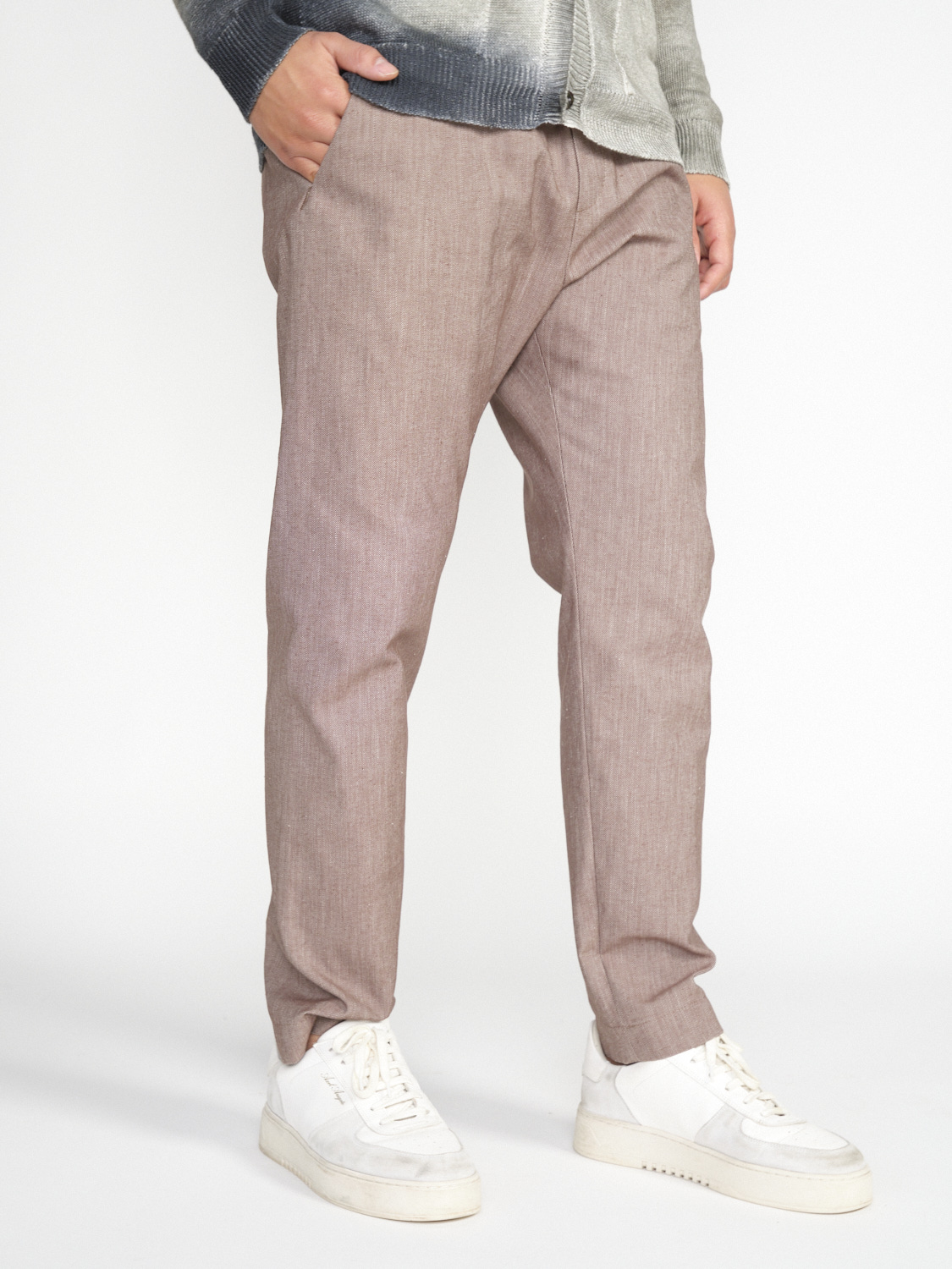 nine in the morning Mirko – relaxed linen trousers  brown 50