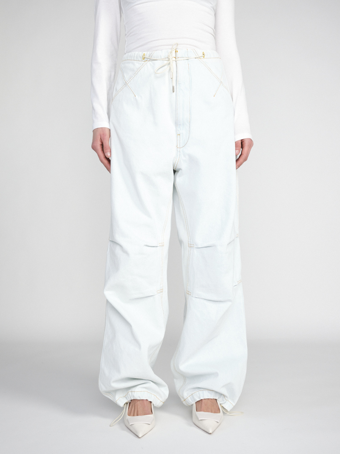 Darkpark Daisy Denim – oversized cotton jeans  white S/M