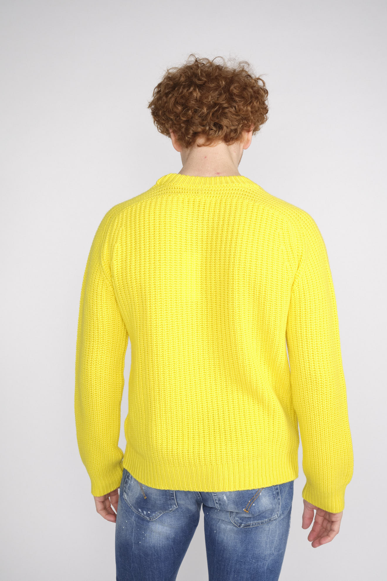 Stephan Boya mood rib - knitted sweater in cashmere yellow M