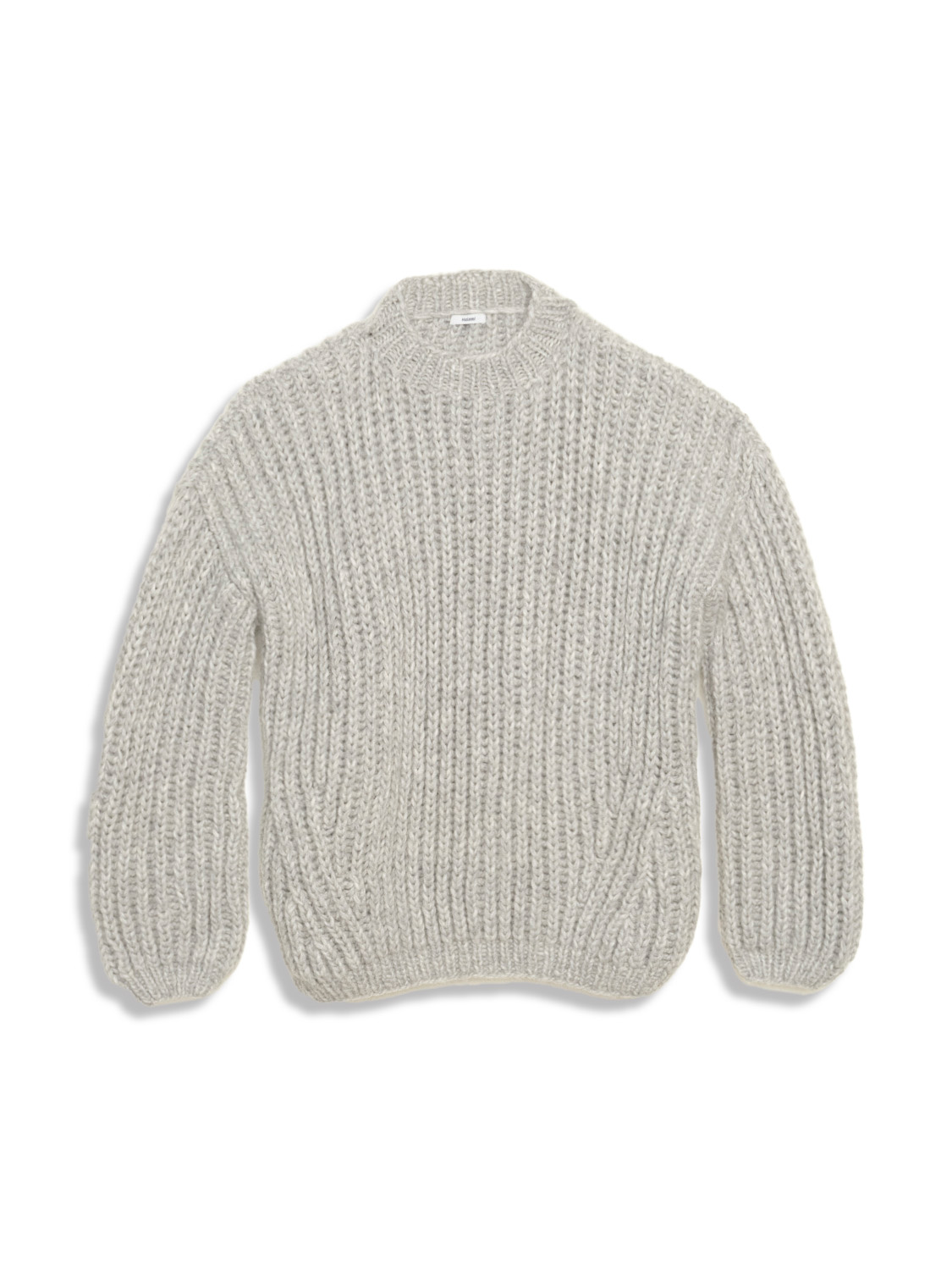 Oversized Alpaca Brioche Sweater - Cashmere knit sweater with stand-up collar
