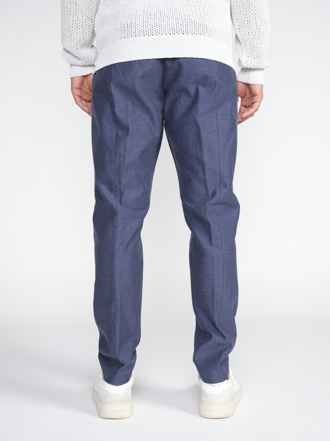 nine in the morning Mirko – relaxed linen trousers  marine 48
