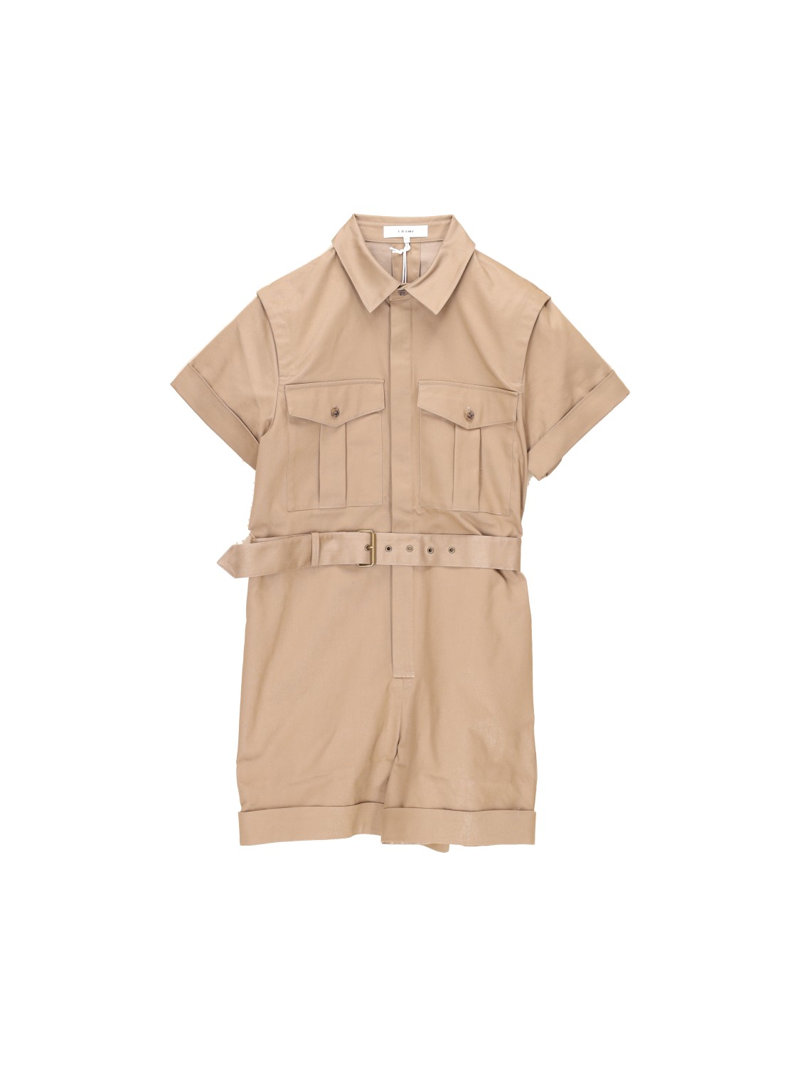 Frame Utility - Short jumpsuit in cotton blend  khaki S