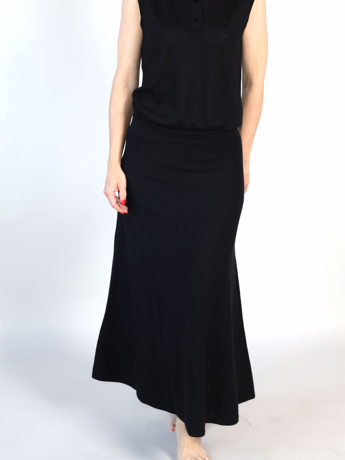 Lisa Yang Torie – Midirock aus Cashmere   schwarz XS/S