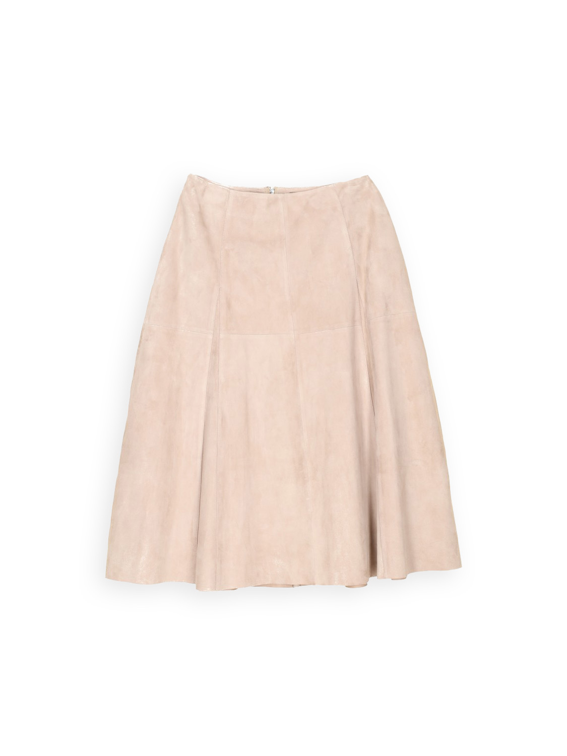 Udine – Slightly flared suede midi skirt 