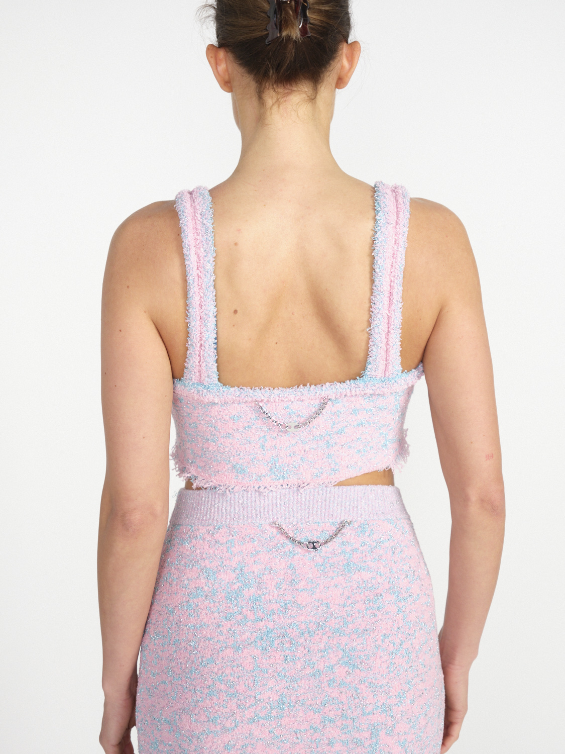 rabanne Top in boucle look  pink S