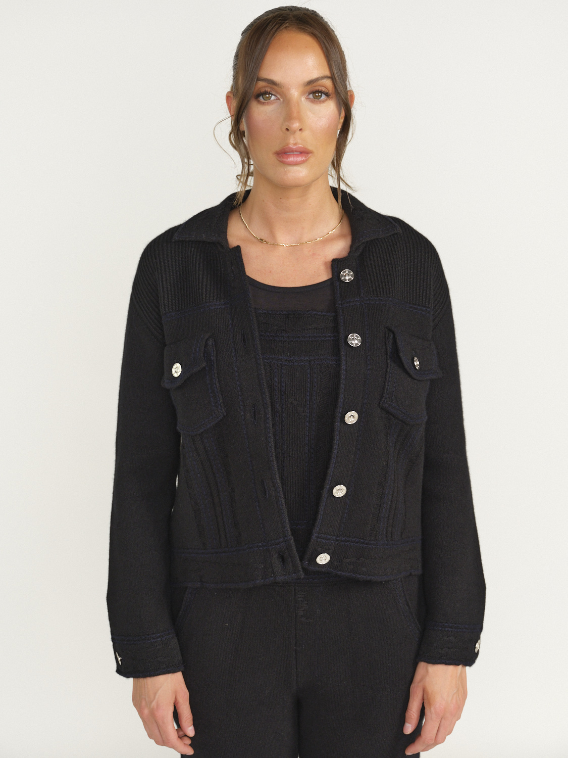 Barrie Barrie - Cardigan -  made of cashmere   black S