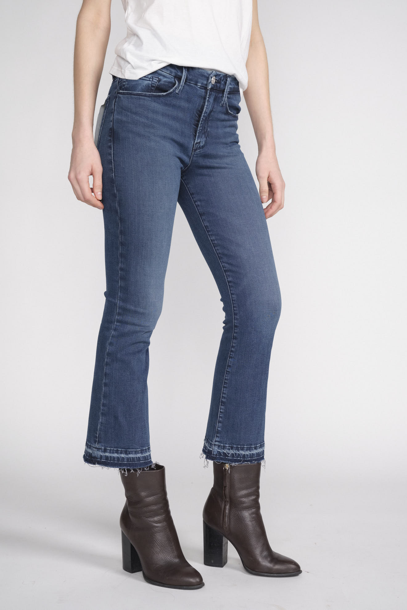 Frame Le Crop Mini Boot - Jeans bootcut in cotone blu 25