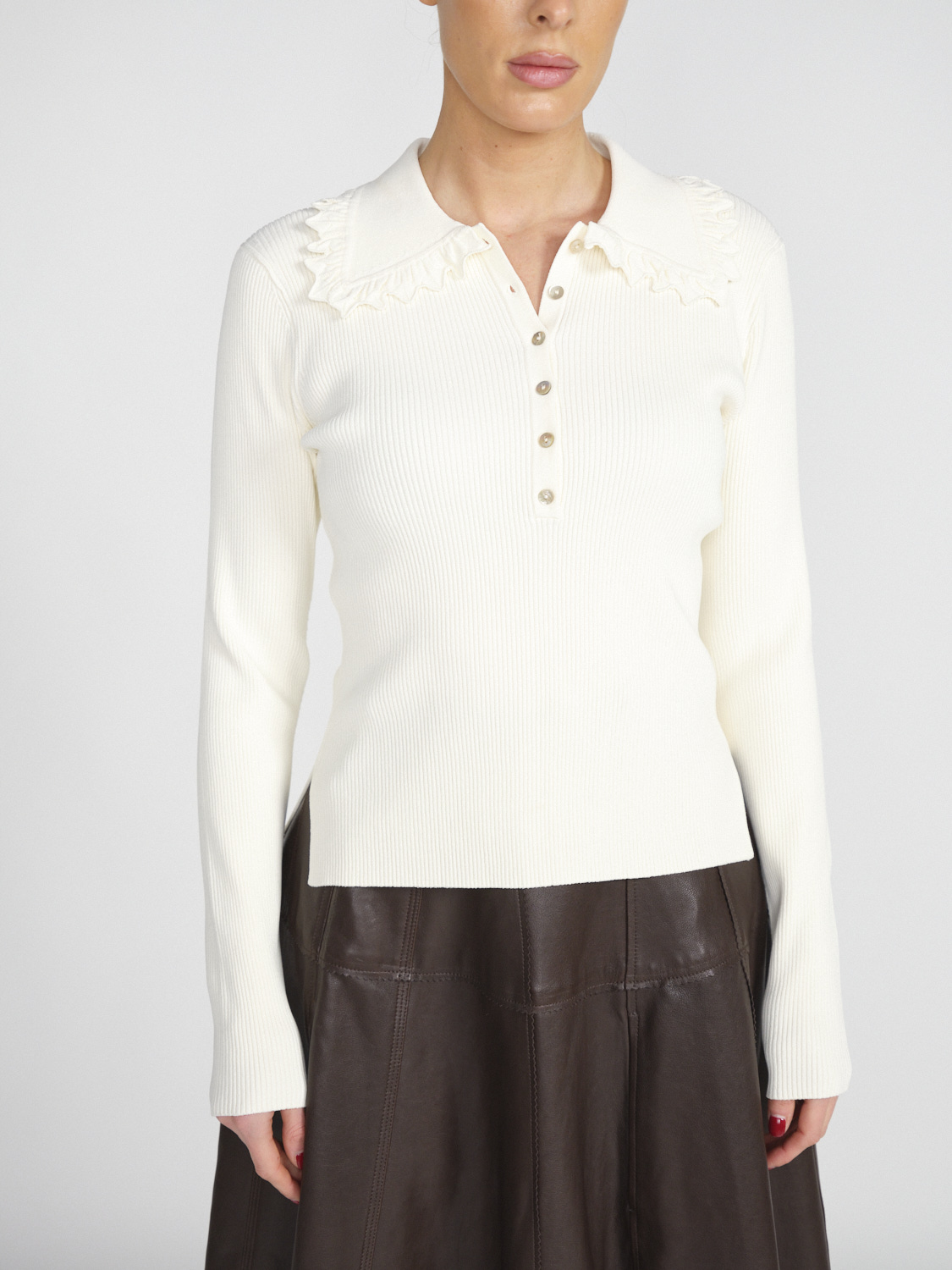 Ulla Johnson Liese - Longsleeve with frill details  creme S