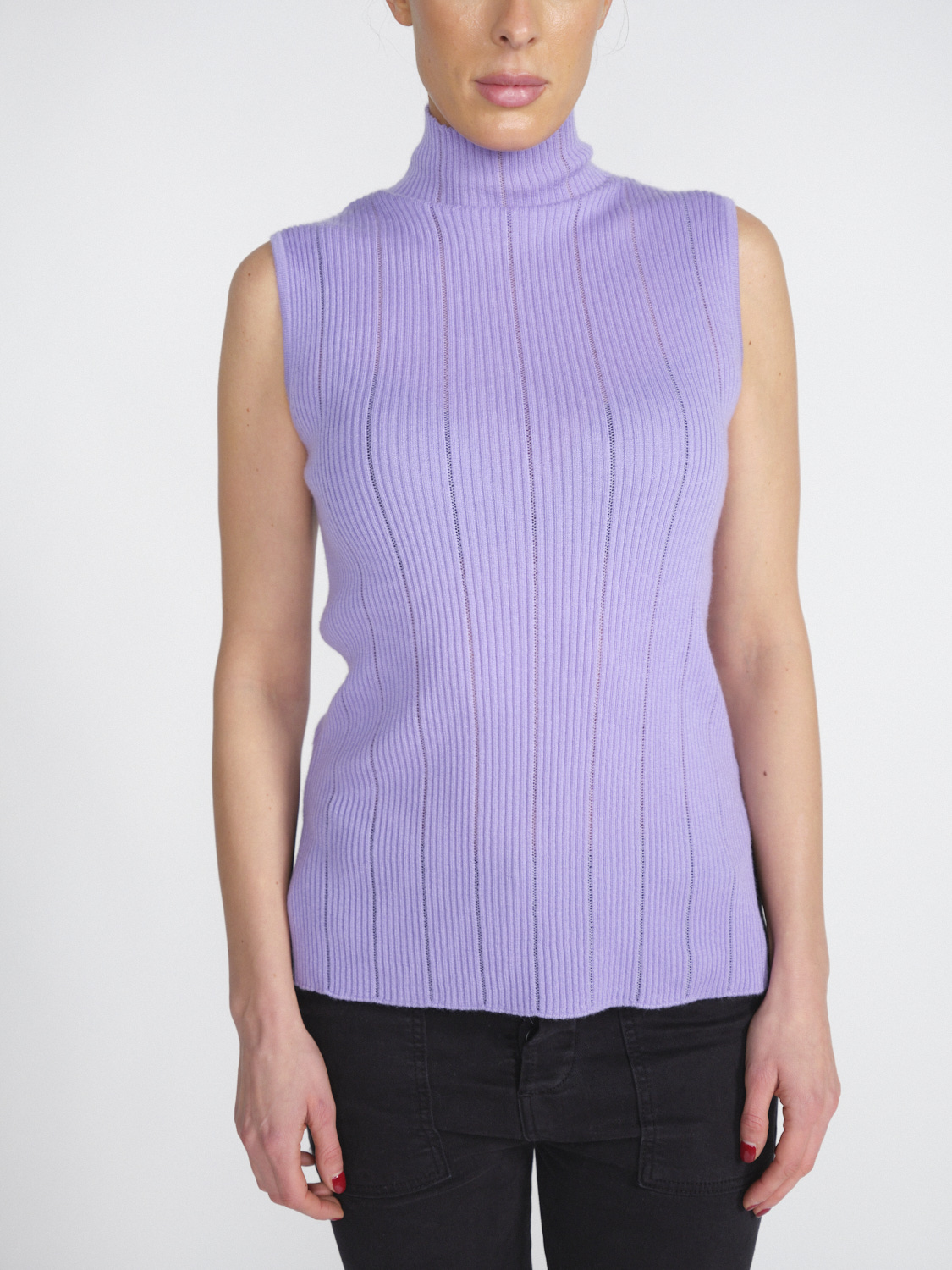 Iris von Arnim Loulou - Top in maglia di misto cashmere e seta  viola S