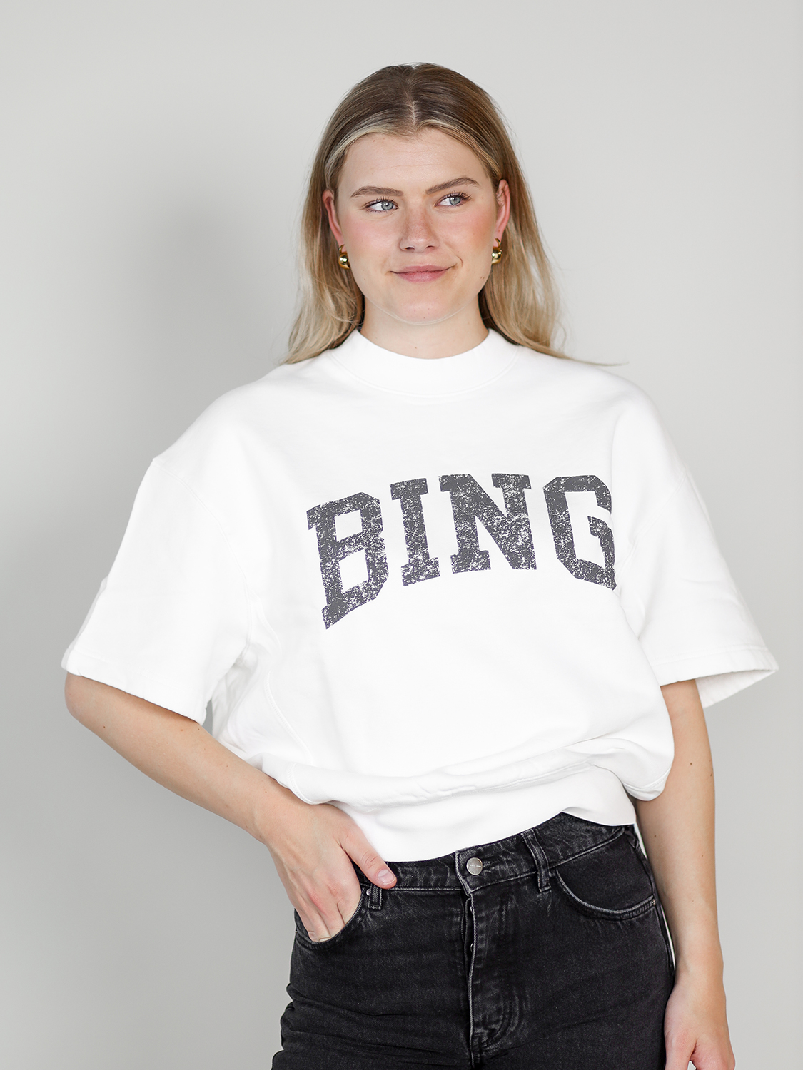 Anine Bing Jay – Oversize Sweatshirt  weiß XS