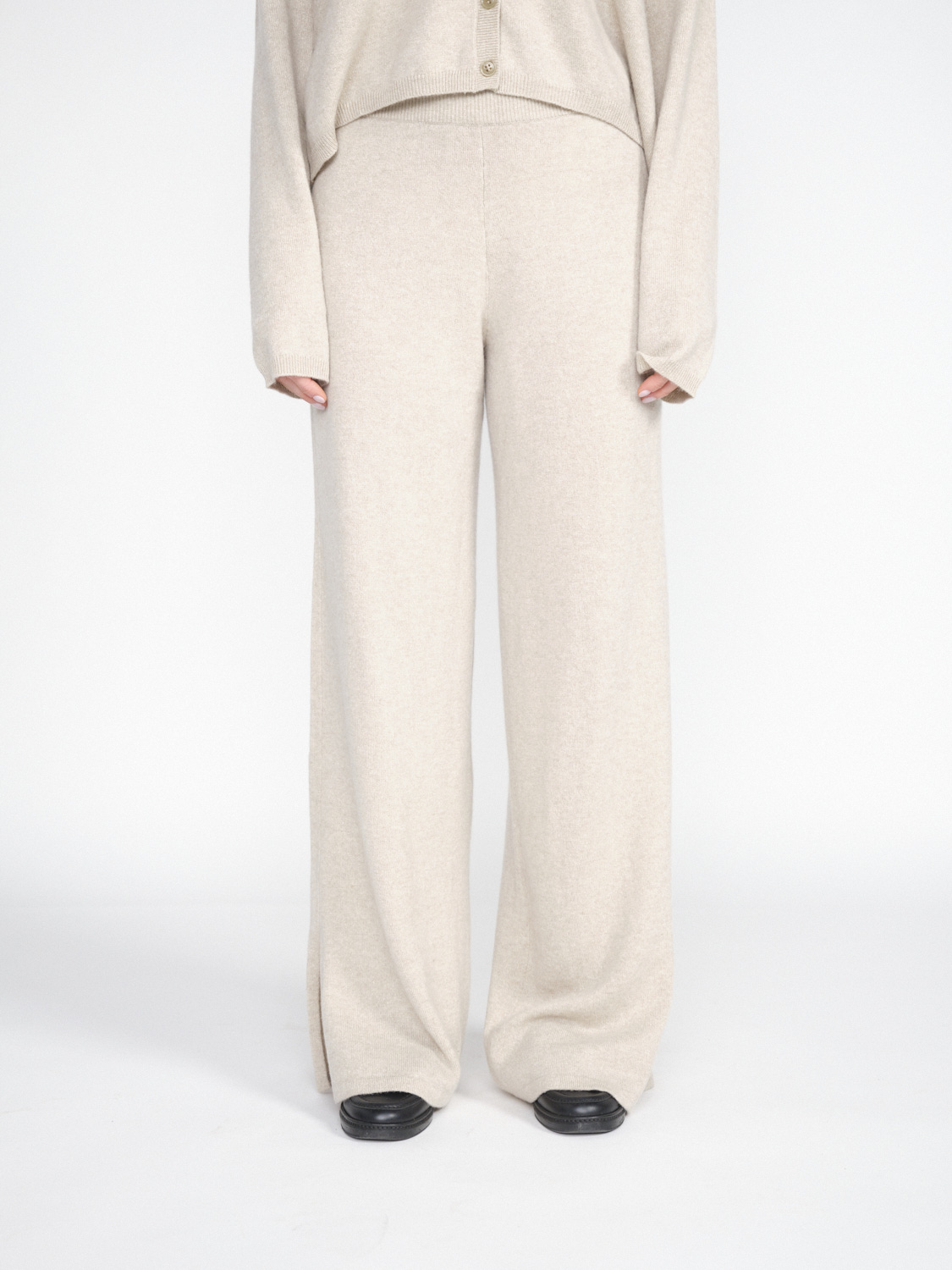Lisa Yang Marlo - Pantaloni in cashmere con effetti glitterati   beige S/M