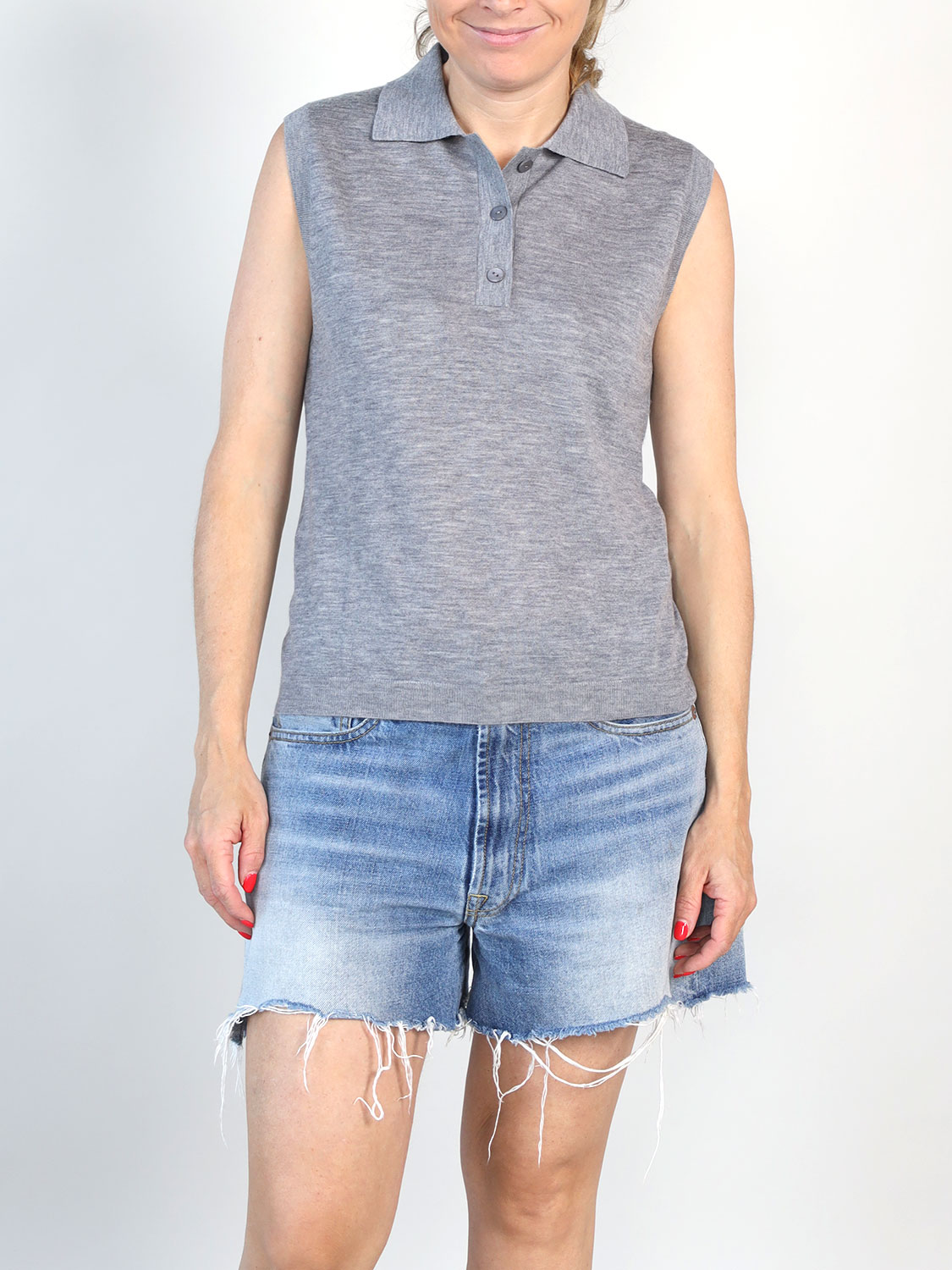 Lisa Yang Lise - Ärmelloses Poloshirt  grau XS/S