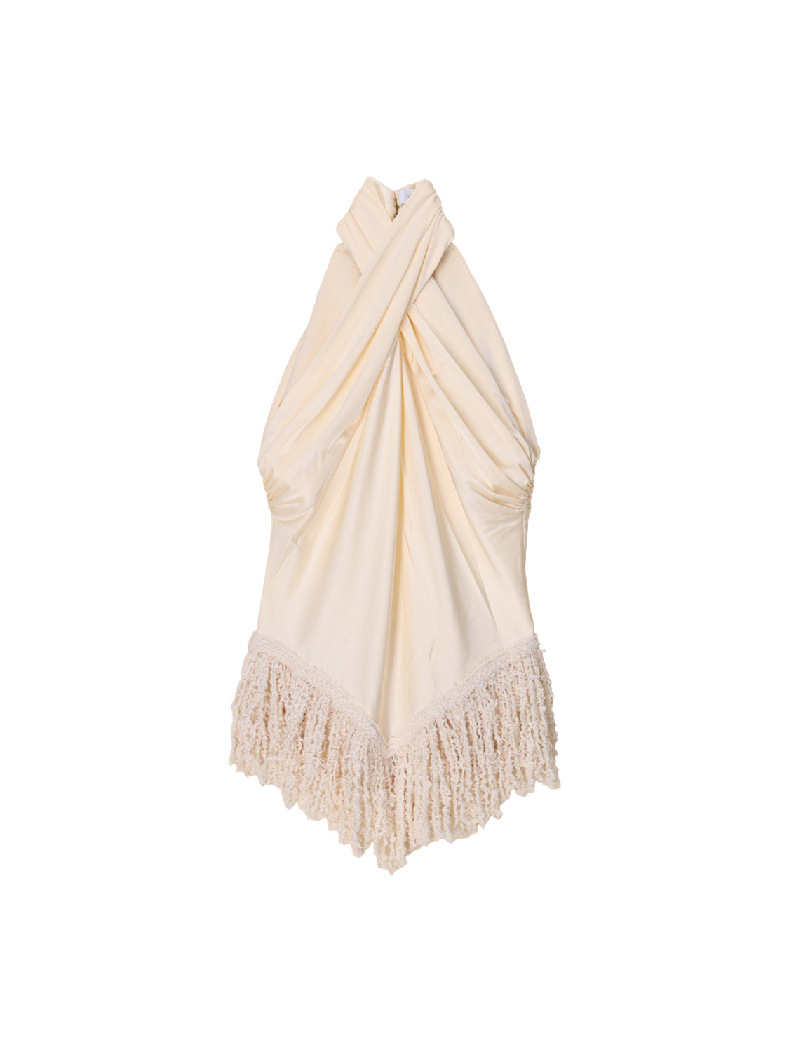 rabanne Halter top with fringe details  creme 36