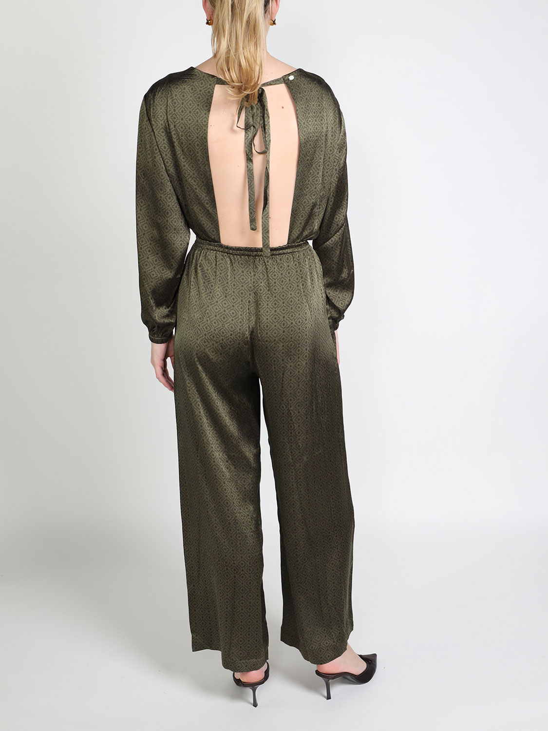 friendly hunting Pinta Addis Ababa silk jumpsuit khaki XS friendly hunting Pinta Addis Ababa silk jumpsuit khaki XS
