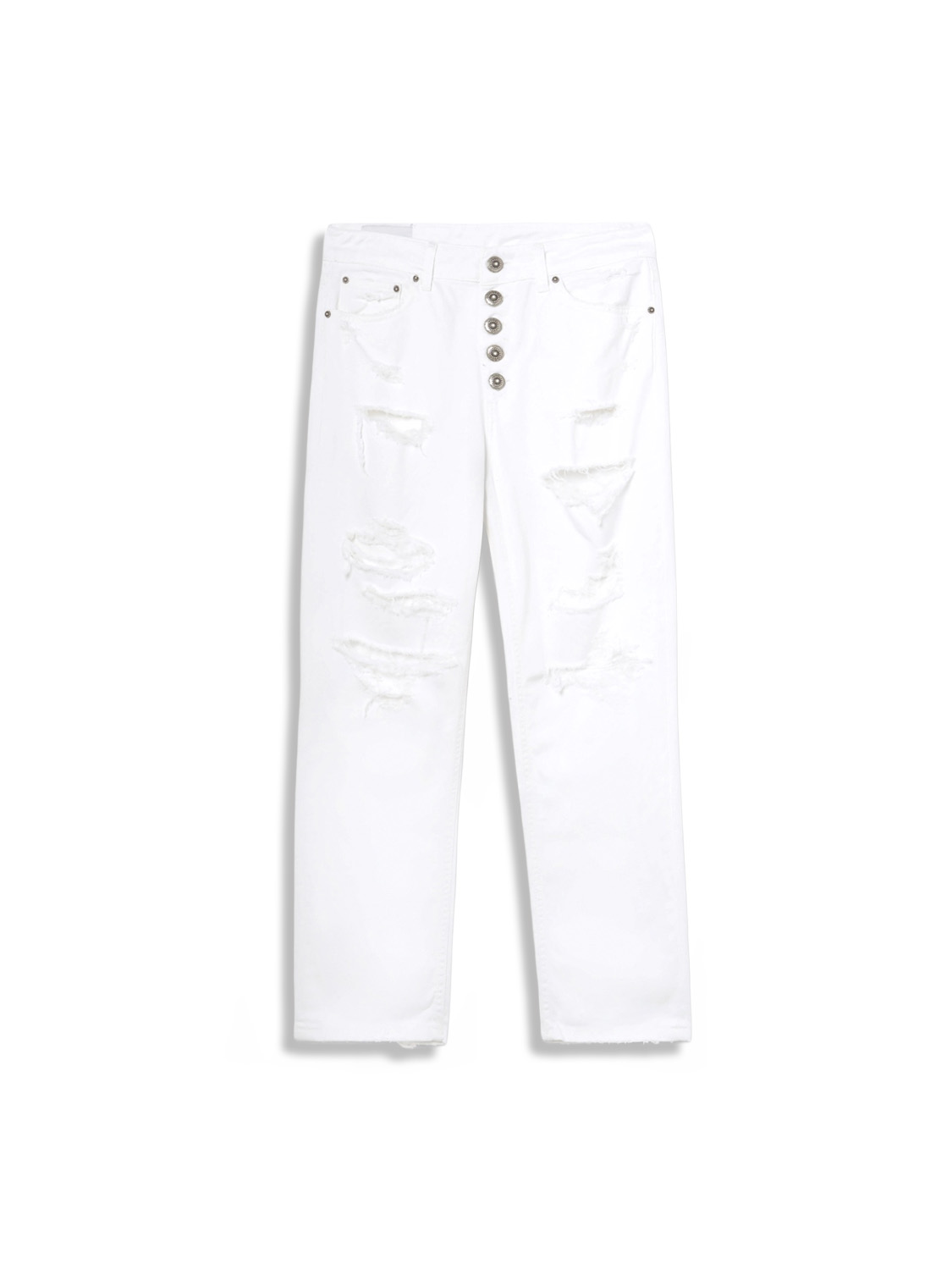 Dondup George skinny fit - Pantaloni in denim con gamba stretta e dettagli destroyed bianco 32