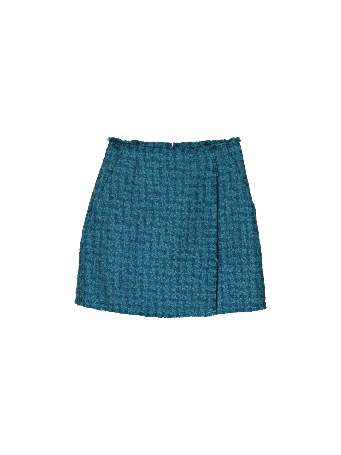 Odeeh Tweed Minirock aus Schurwoll-Mix petrol 38 Odeeh Tweed Minirock aus Schurwoll-Mix petrol 38