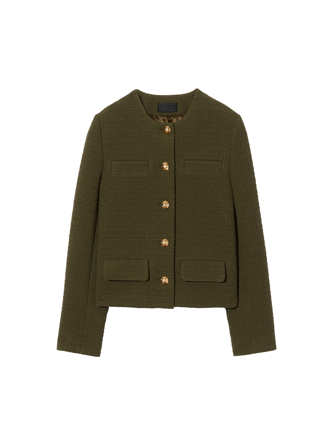 Nili Lotan Slim-fit collarless jacket made of Bouclé  green 34