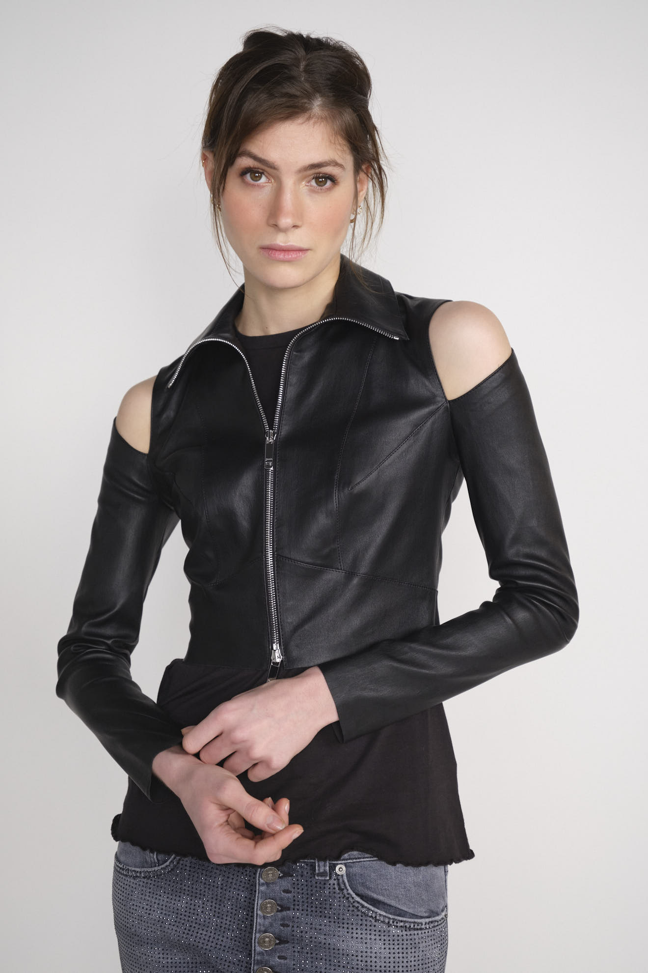 jitrois Nadia - leather jacket with cut-outs black 36