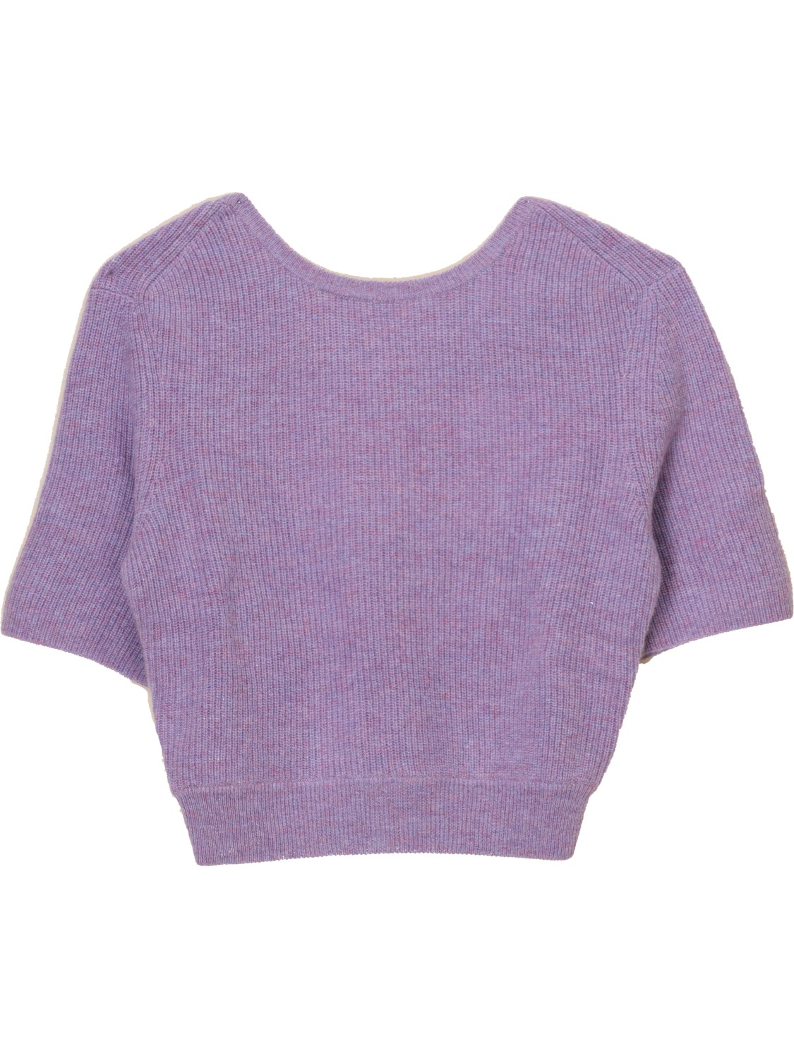 Josefina - Short-sleeved cashmere sweater with cut-out at the back 