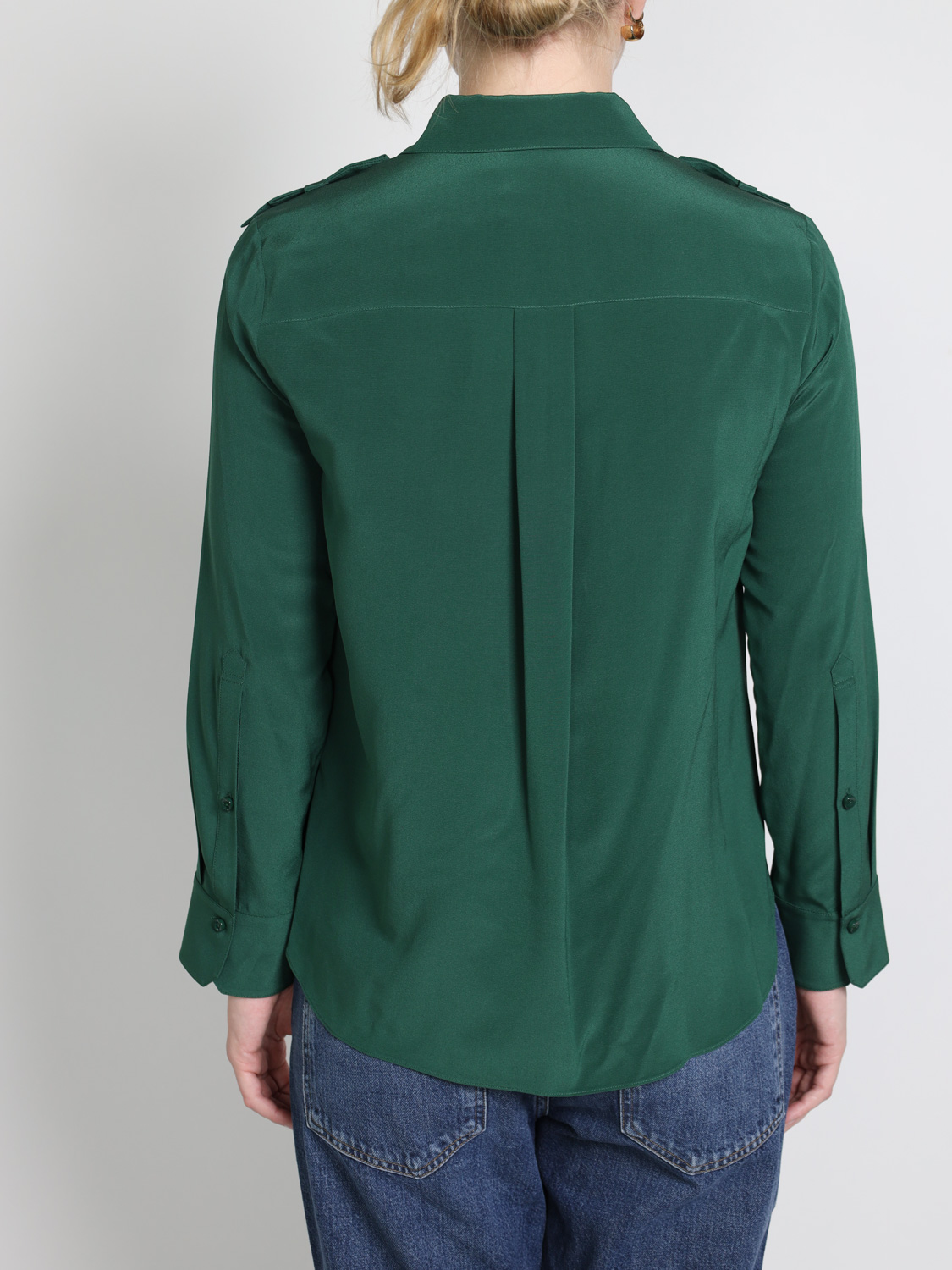 Dorothee Schumacher Striking Volumes – Bluse aus Seide grün 38 Dorothee Schumacher Striking Volumes – Bluse aus Seide grün 38