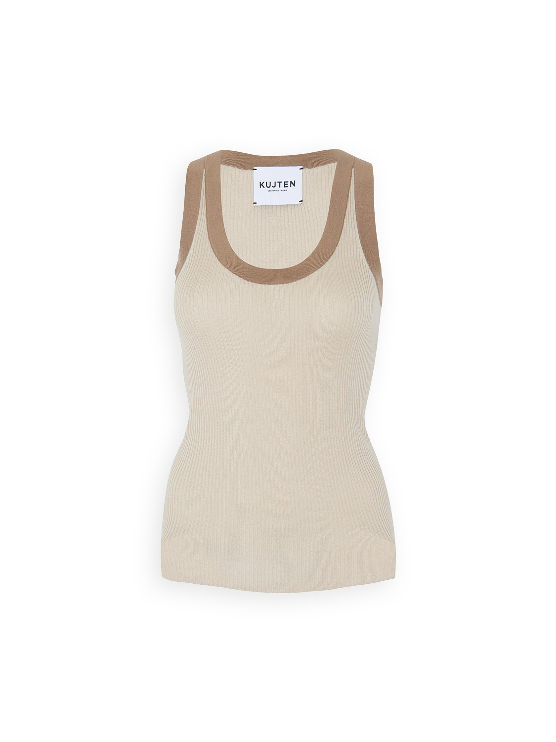 Kujten Nael – Colorblock top made from a silk-cashmere mix  beige S/M