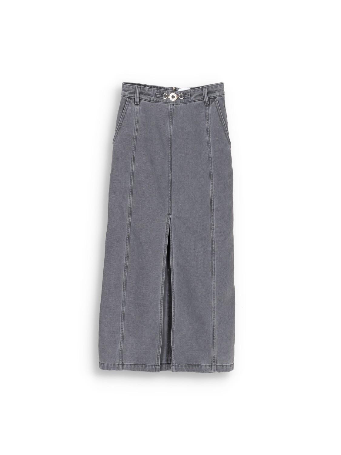 Denim Midi Skirt - Organic cotton midi jeans skirt 