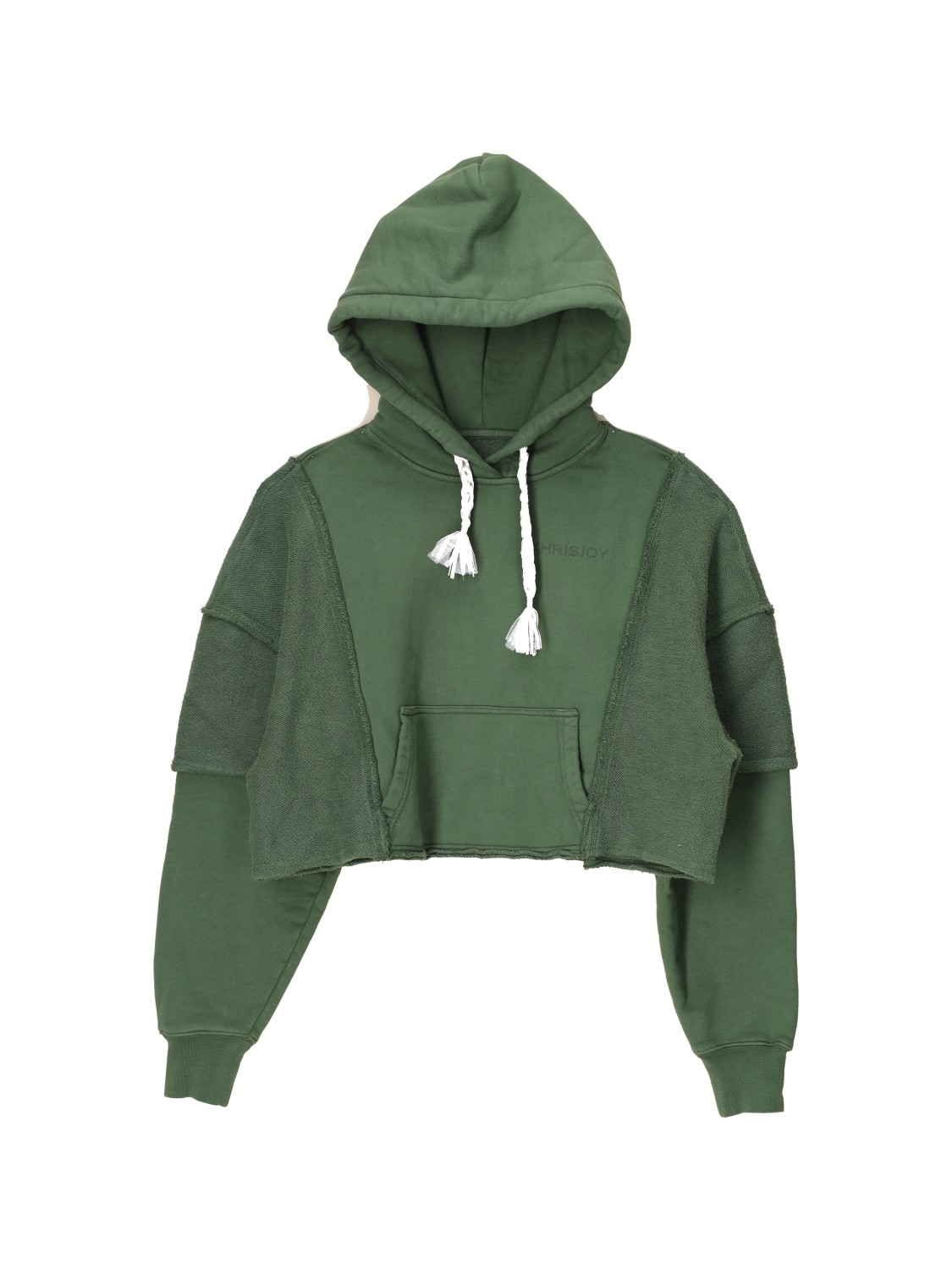 khrisjoy Hoodie Crop – Cropped hoodie made of cotton  green XS/S