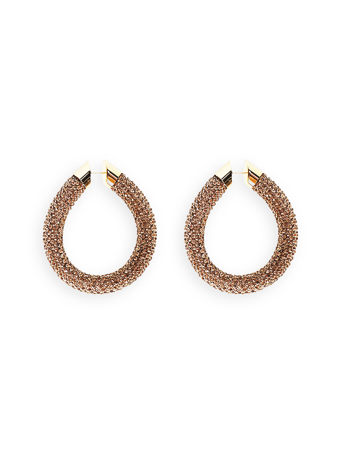 rabanne Statement hoop earrings in pixel design  gold One Size