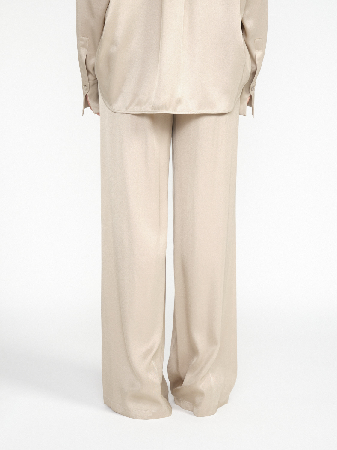 Lorena Antoniazzi Satin trousers with lurex details  beige 36