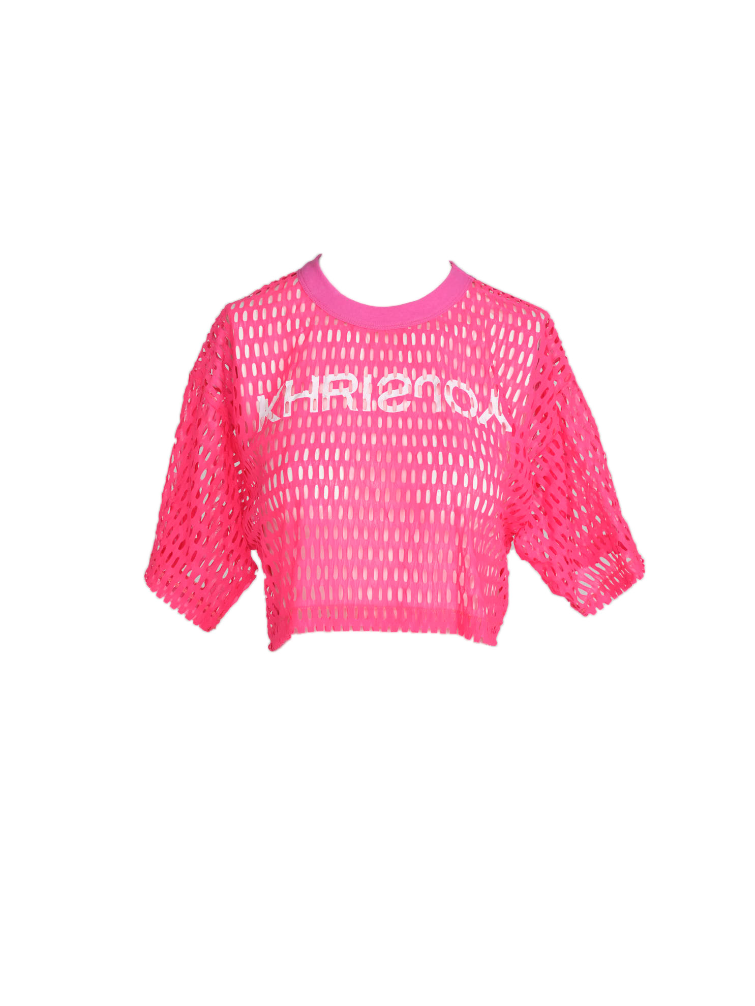khrisjoy Boxy t-shirt with hole design pink XS/S