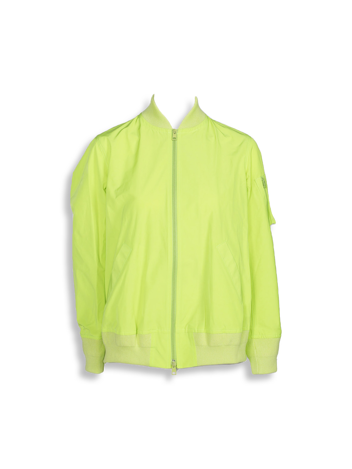 Bomber jacket with patch sleeve pockets