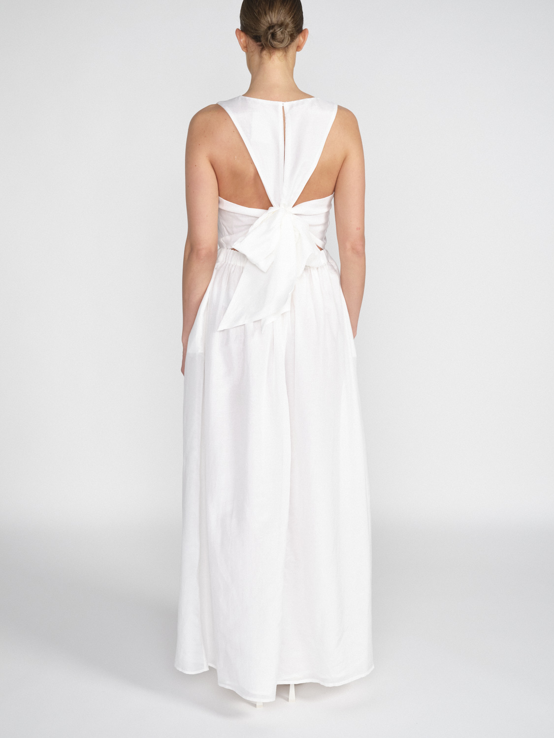 Semicouture Maxi dress made of a cotton-silk mix  white XS/S