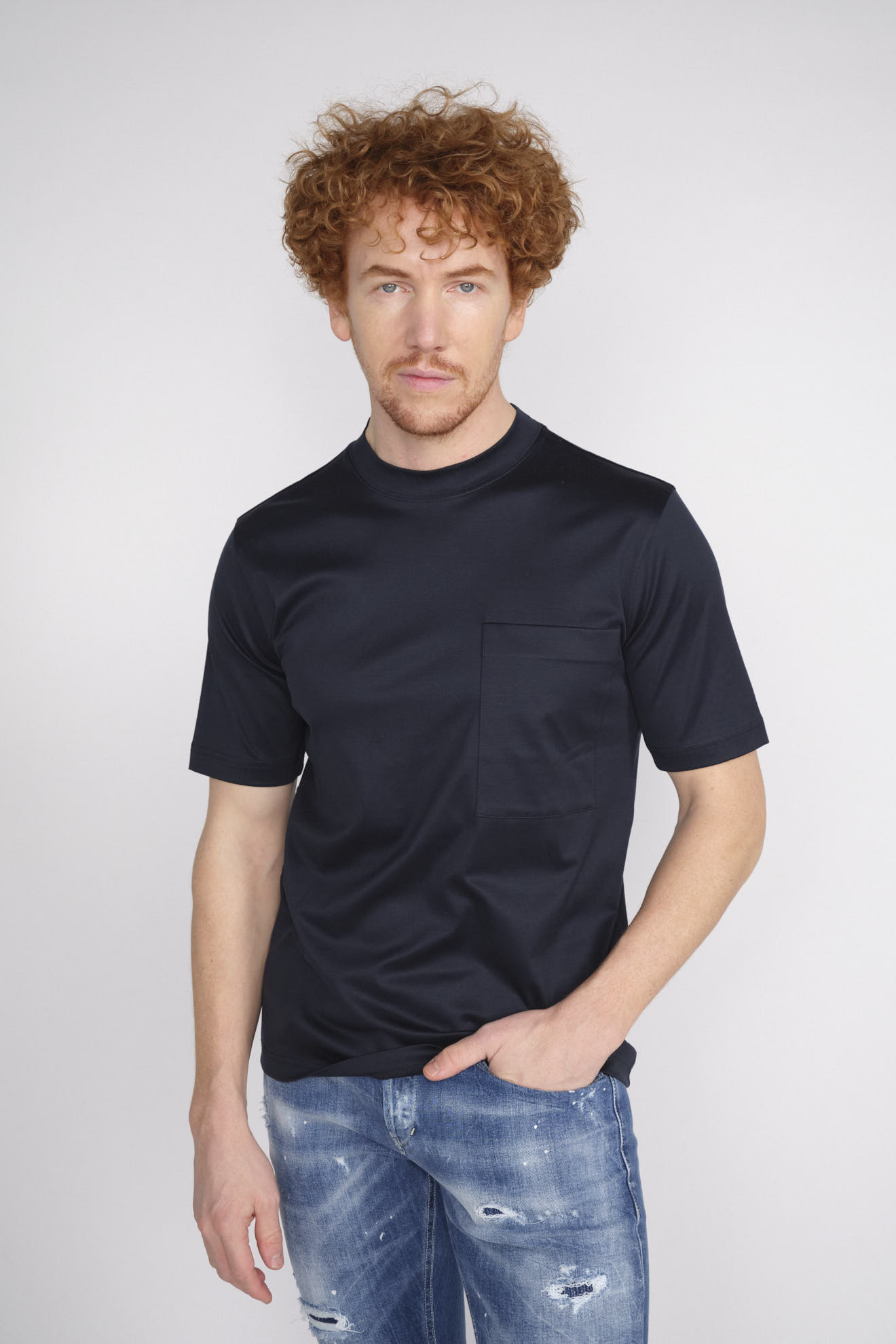 Stefan Brandt Eike – T-Shirt aus Baumwolle blau M