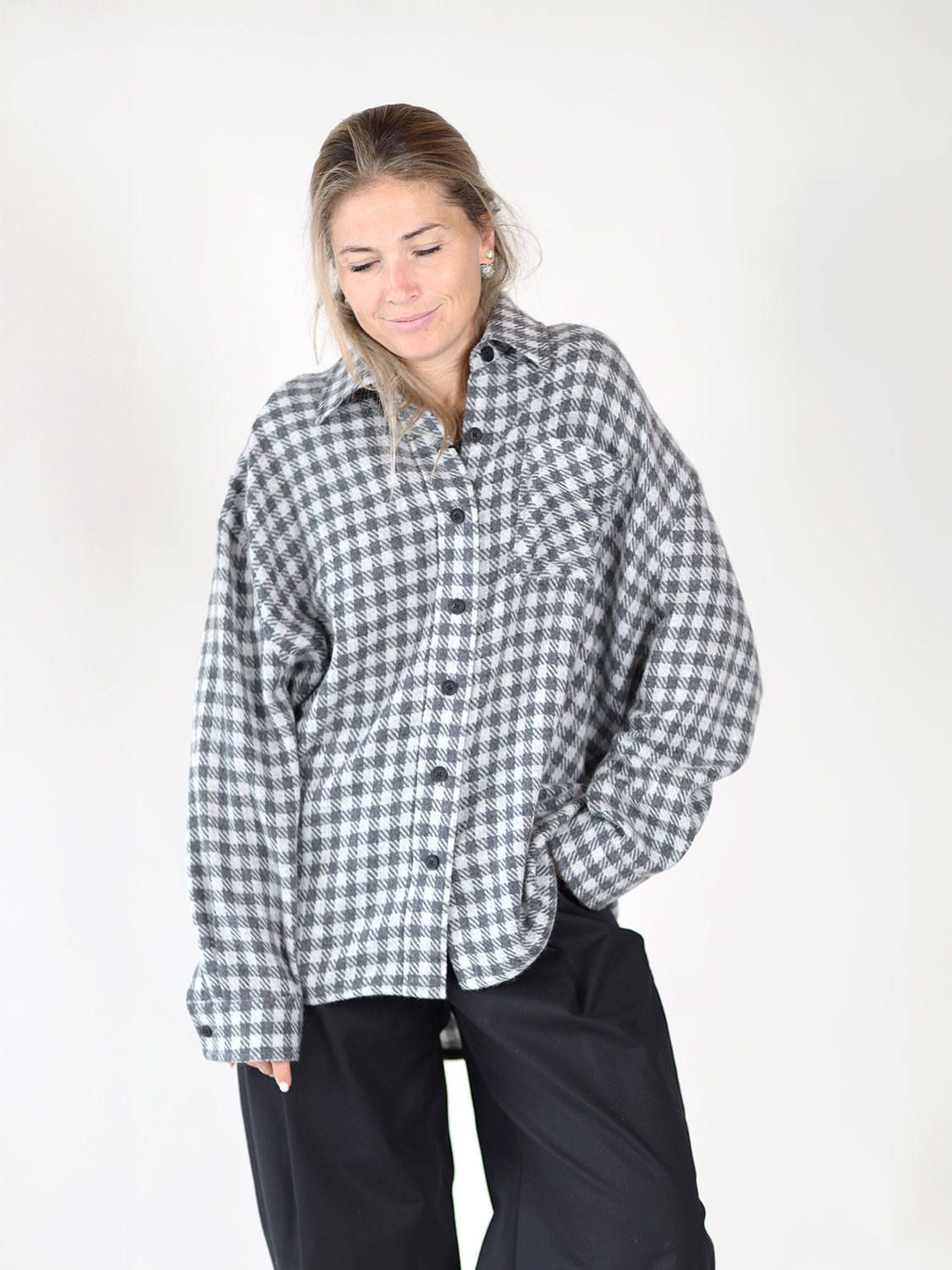 Iris von Arnim Nessa – Checkered Shirt 36 anthrazit