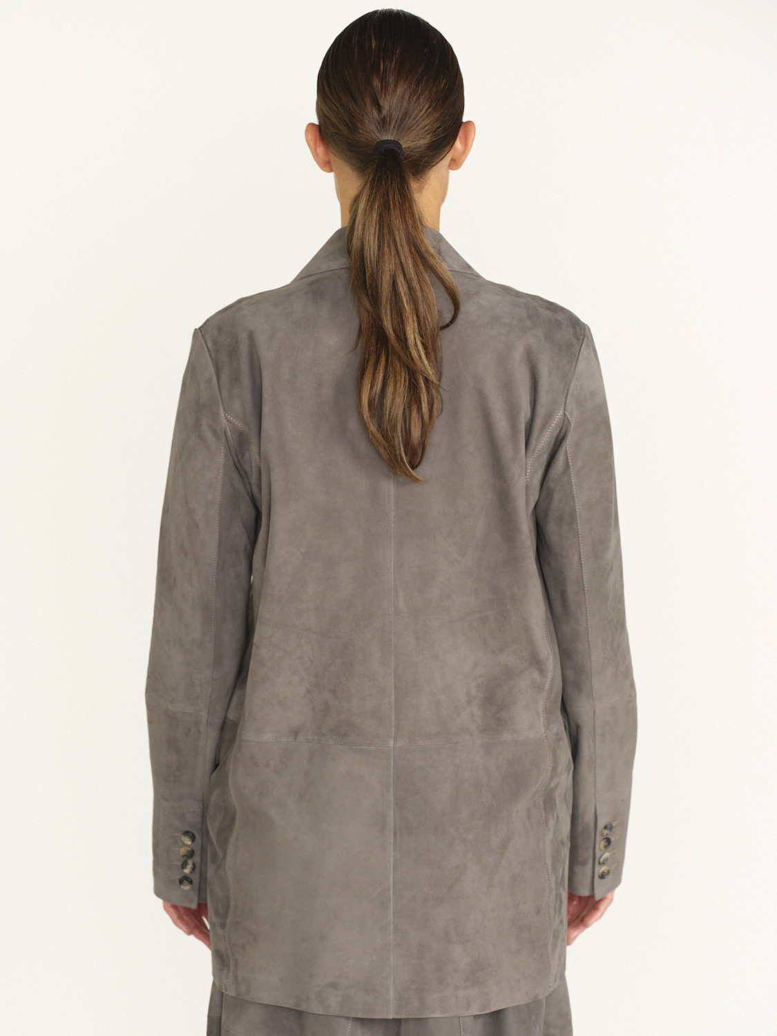 Iris von Arnim Goatskin blazer - blazer en cuir de chèvre à 1 bouton  marron 34