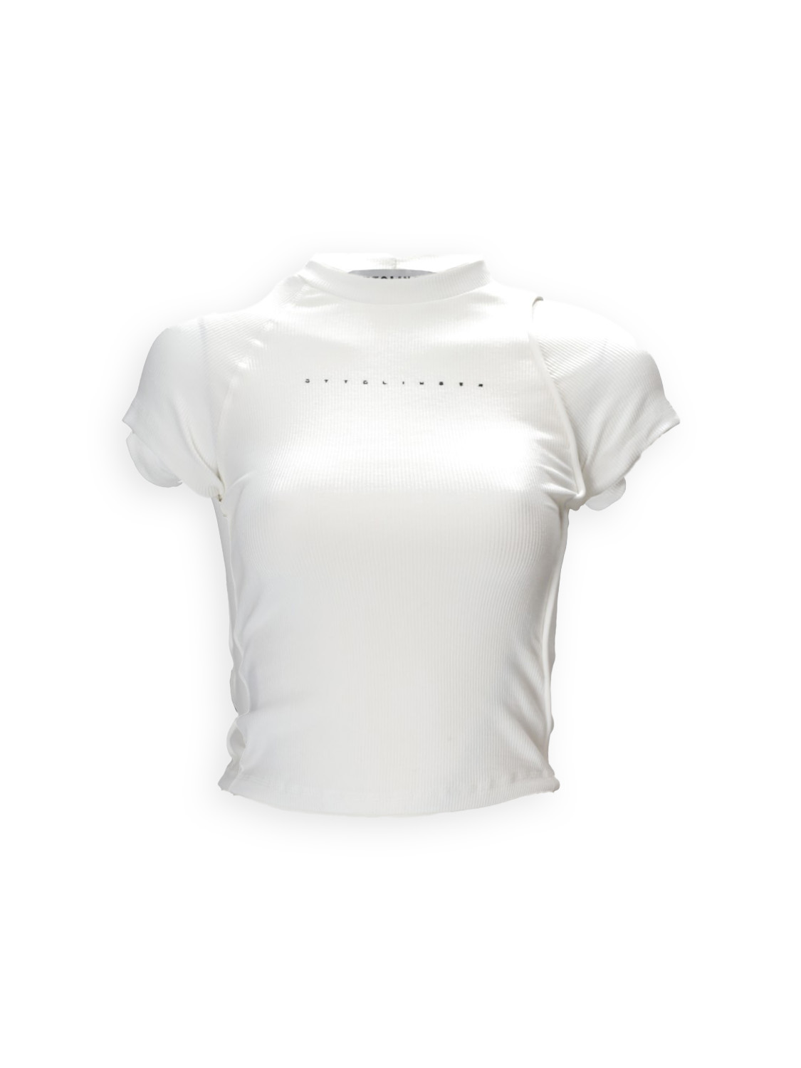 Ottolinger Deconstructed – Ripp-Shirt aus Baumwoll-Stretch 	  blanco S